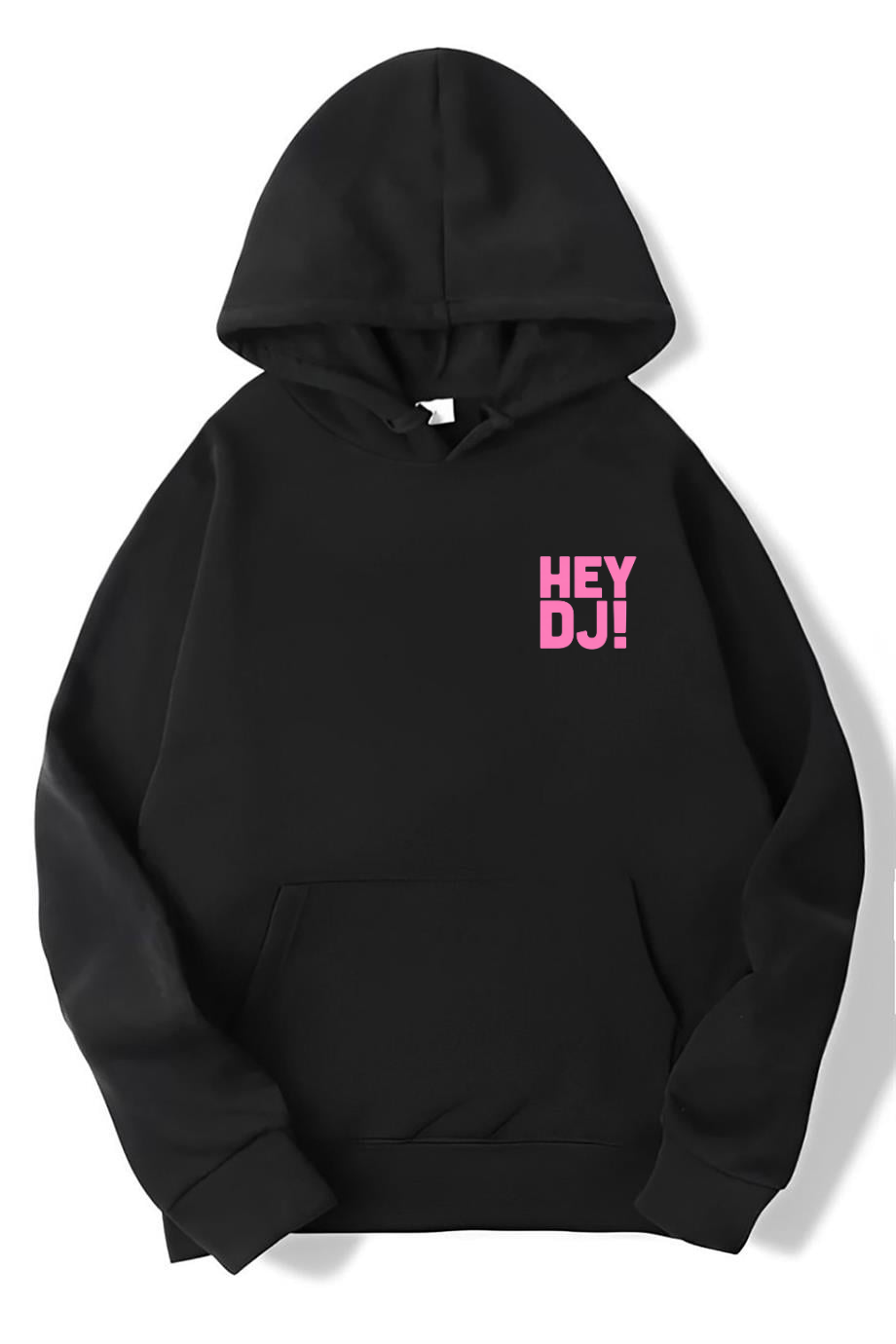BRZ Collection Unisex Oversize HEY DJ! Hoodie Siyah