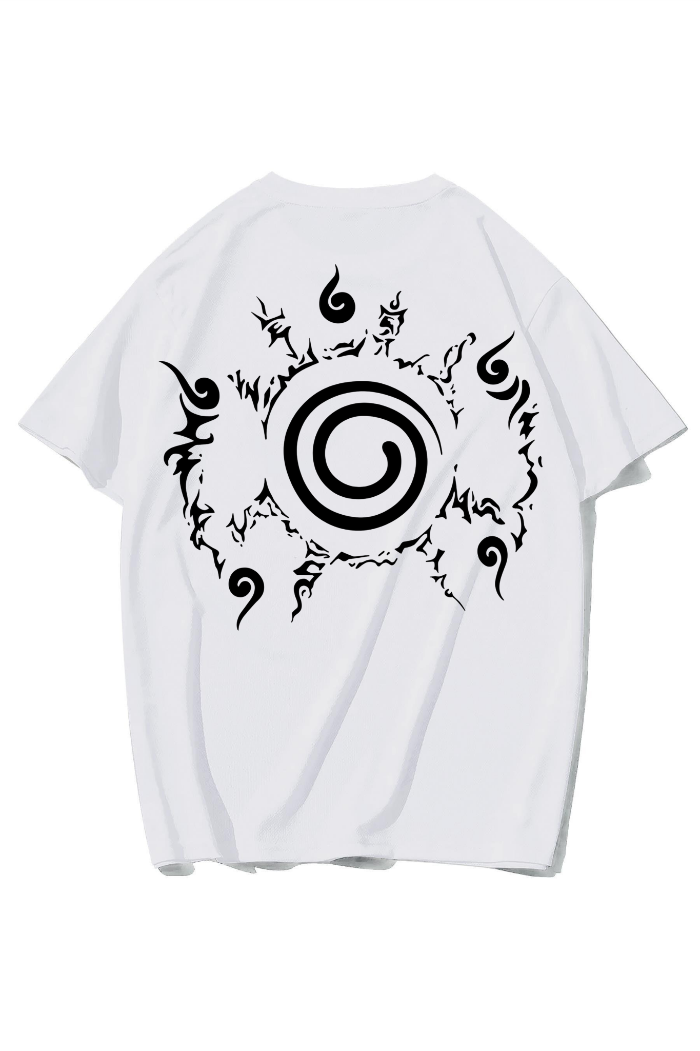 BRZ Collection Unisex Oversize Hidden Spiral T-shirt (BEYAZ)
