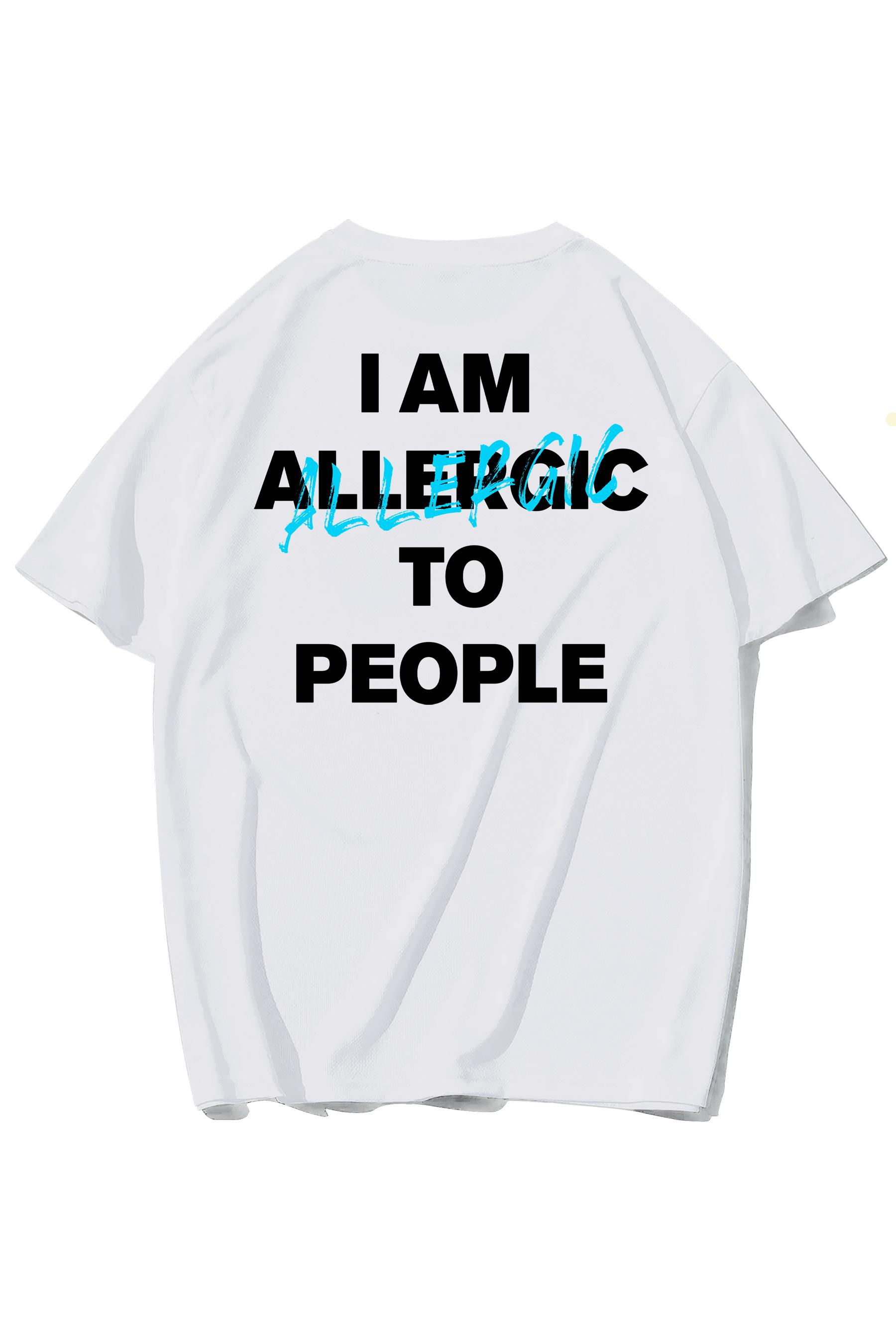 BRZ Collection Unisex Oversize I Am Allergic To People T-shirt