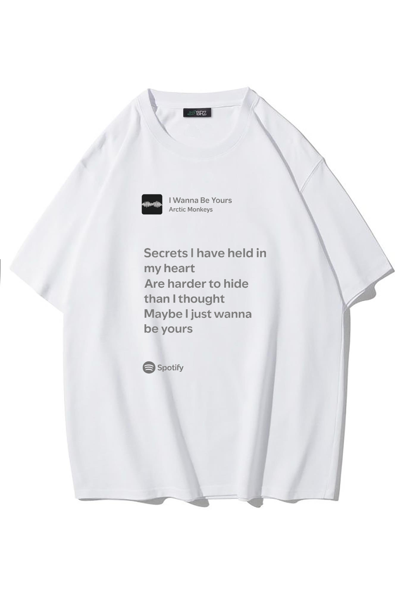 BRZ Collection Unisex Oversize I Wanna Be Yours - Arctic Monkeys T-shirt (BEYAZ)