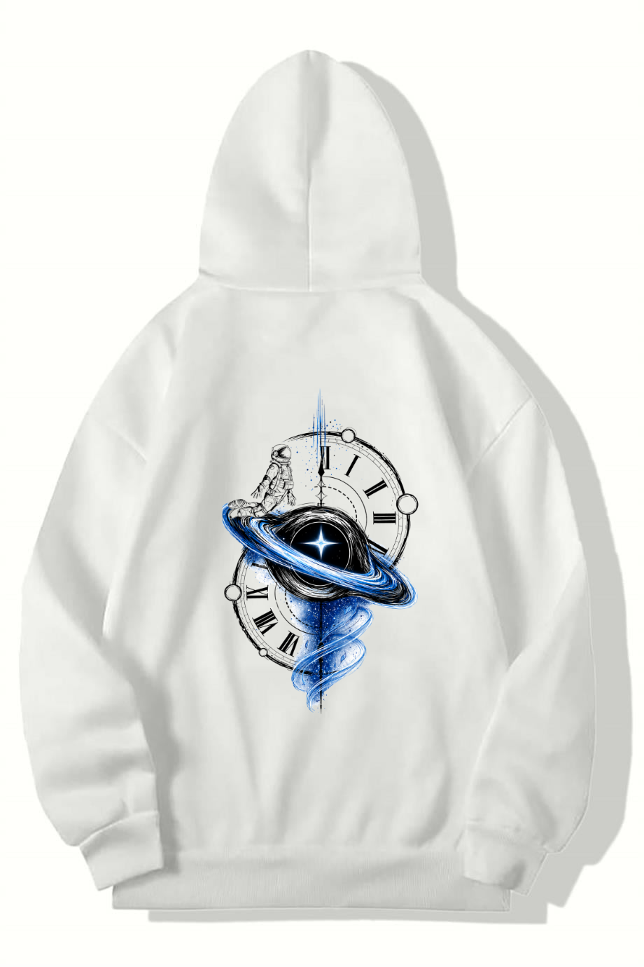 BRZ Collection Unisex Oversize Interstellar Hoodie (BEYAZ)