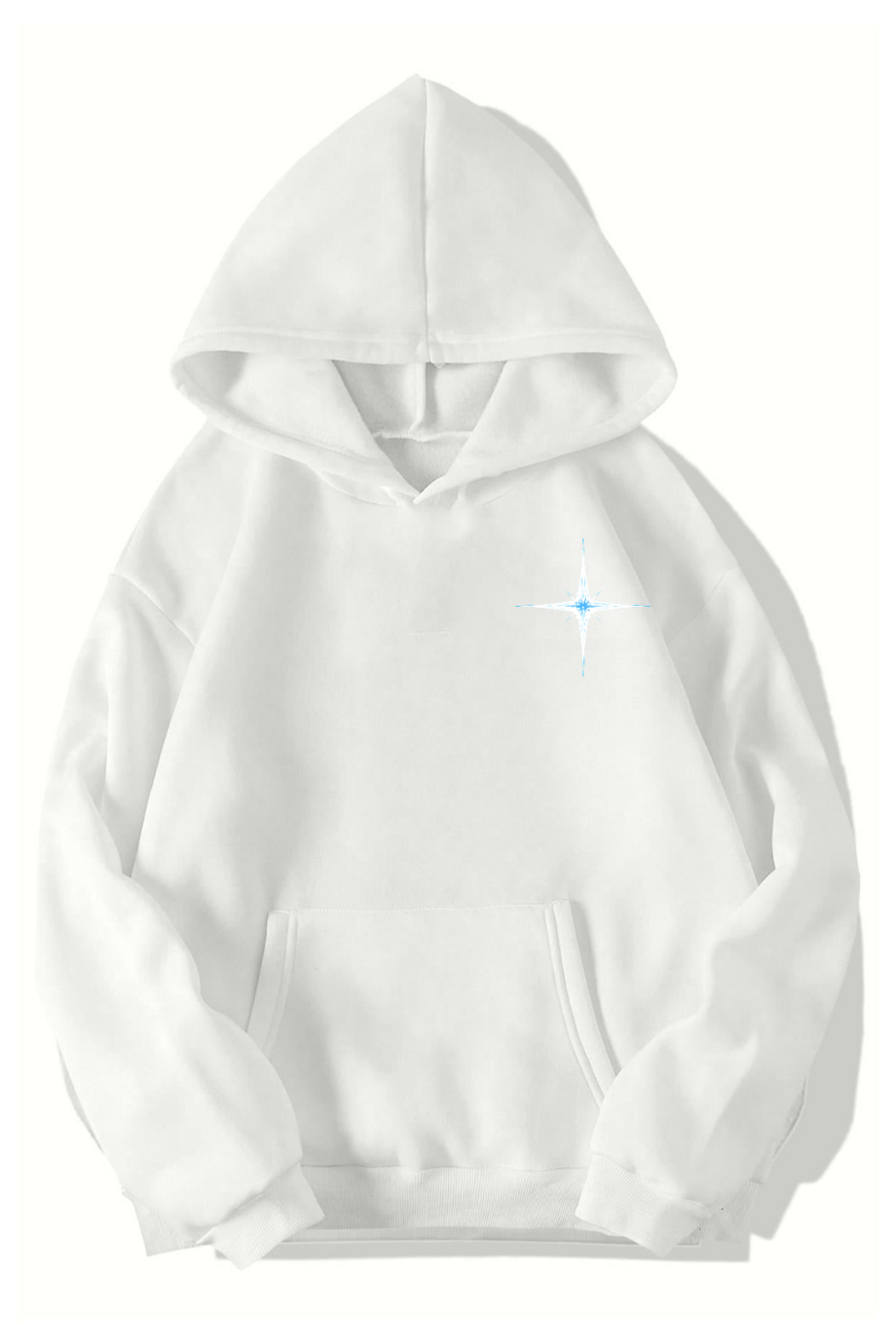 BRZ Collection Unisex Oversize Interstellar Hoodie (BEYAZ)
