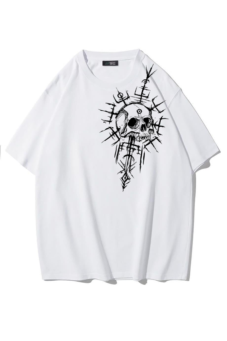 BRZ Collection Unisex Oversize Kadim Ruh T-shirt BEYAZ