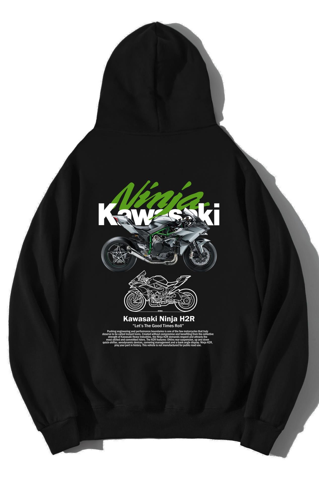 BRZ Collection Unisex Oversize Kawasaki Ninja H2R Hoodie