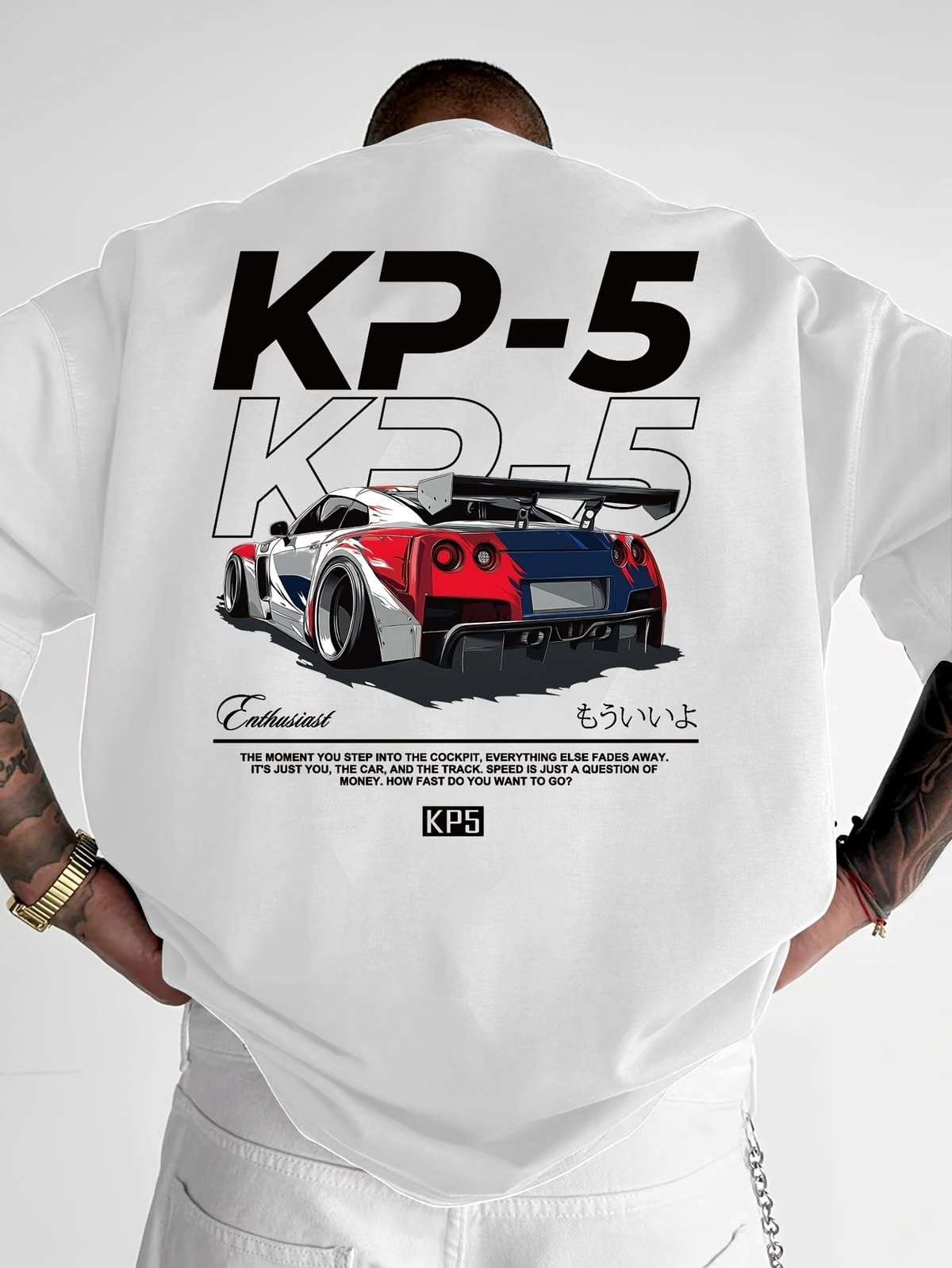 BRZ Collection Unisex Oversize KP-5 T-shirt (BEYAZ)