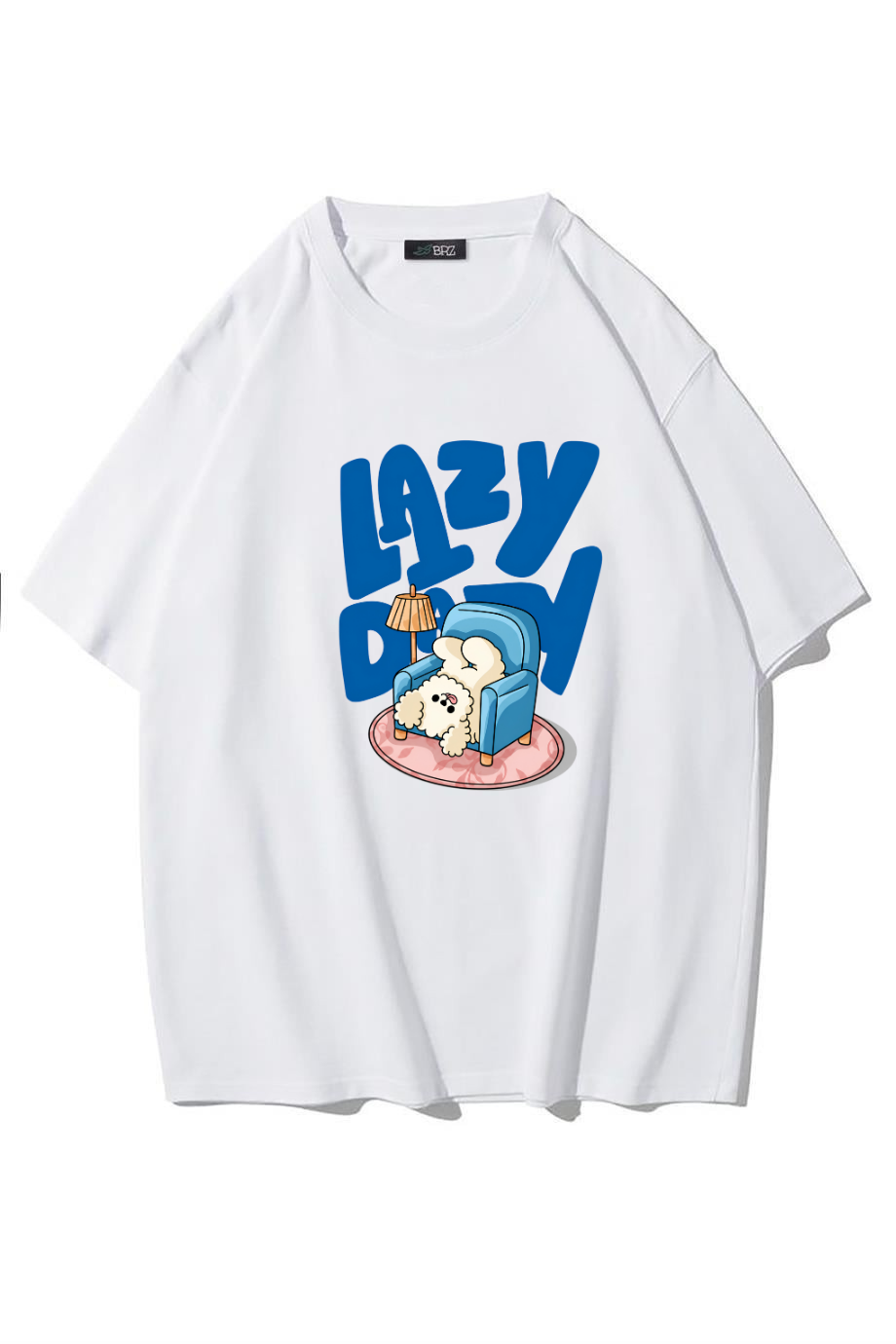BRZ Collection Unisex Oversize Lazy Day T-shirt BEYAZ