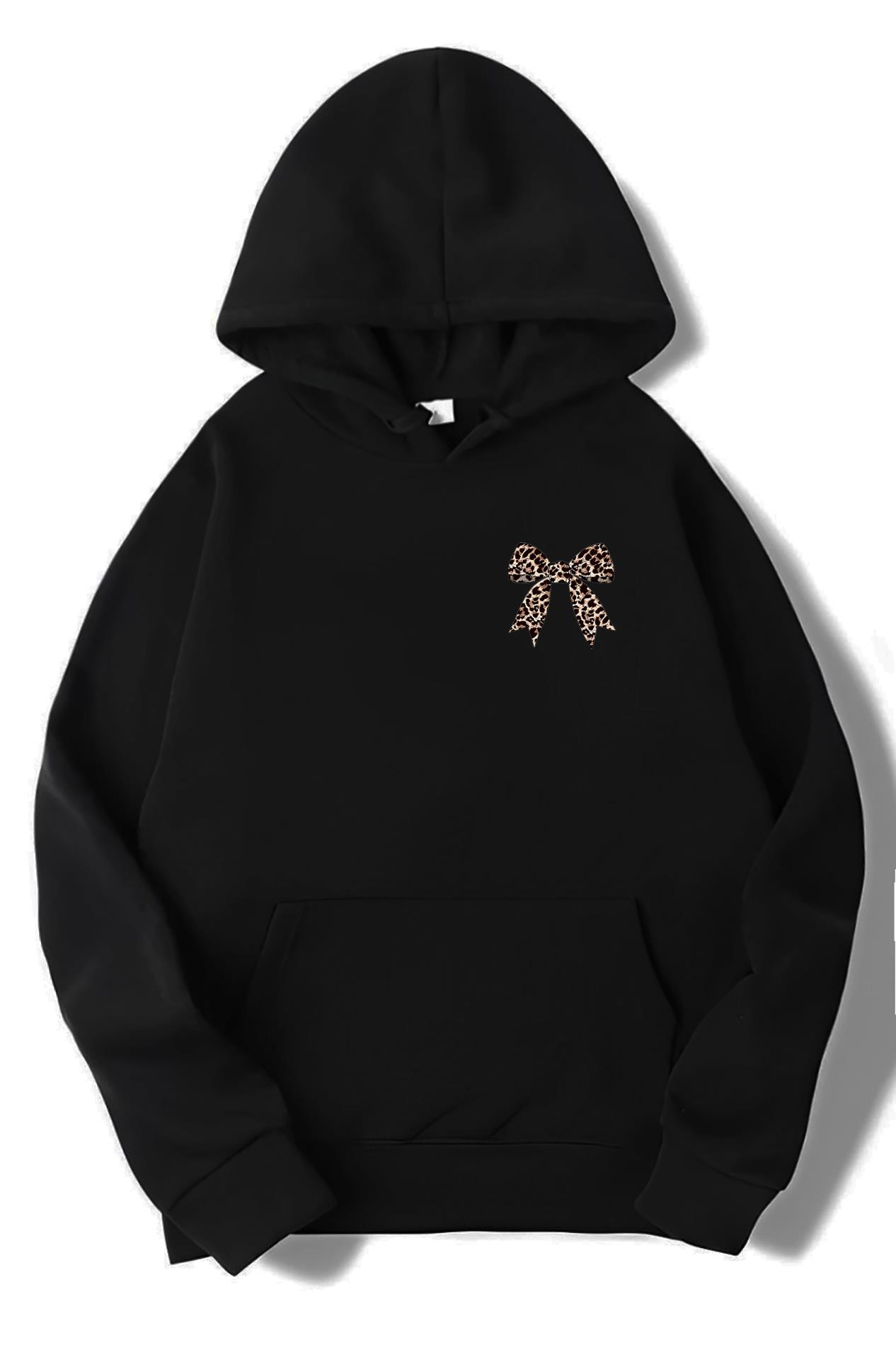 BRZ Collection Unisex Oversize Leopar Kurdele Desenli Hoodie