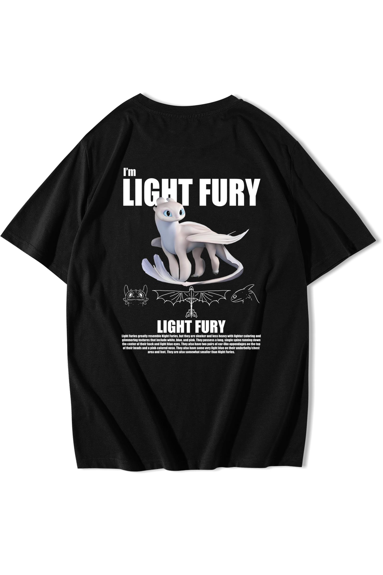 BRZ Collection Unisex Oversize Light Fury Ejderhanı Nasıl Eğitirsin T-shirt