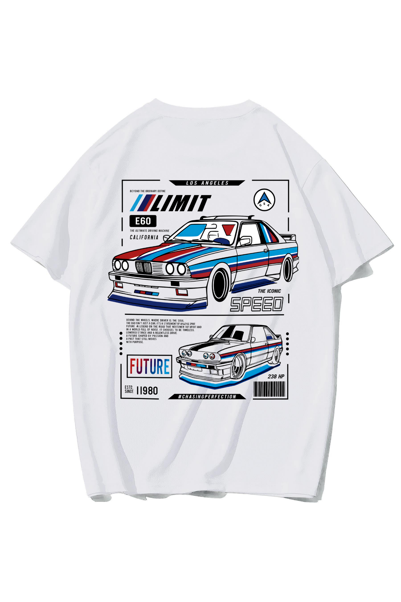 BRZ Collection Unisex Oversize Limit E60 T-Shirt (BEYAZ)