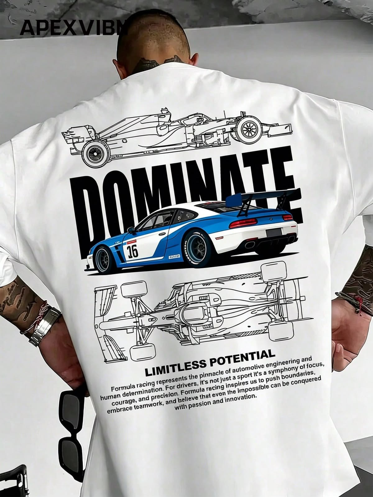 BRZ Collection Unisex Oversize Limitless Potential Dominate T-shirt (BEYAZ)