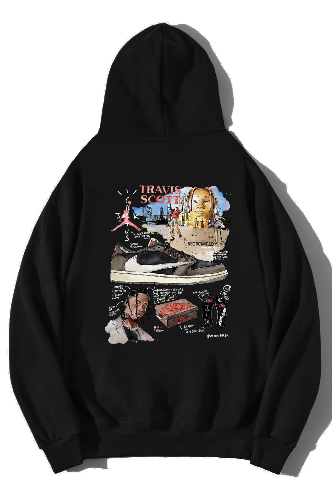 BRZ Collection Unisex Oversize Look Mom I Can Fly Travis Scott Astroworld Hoodie Siyah