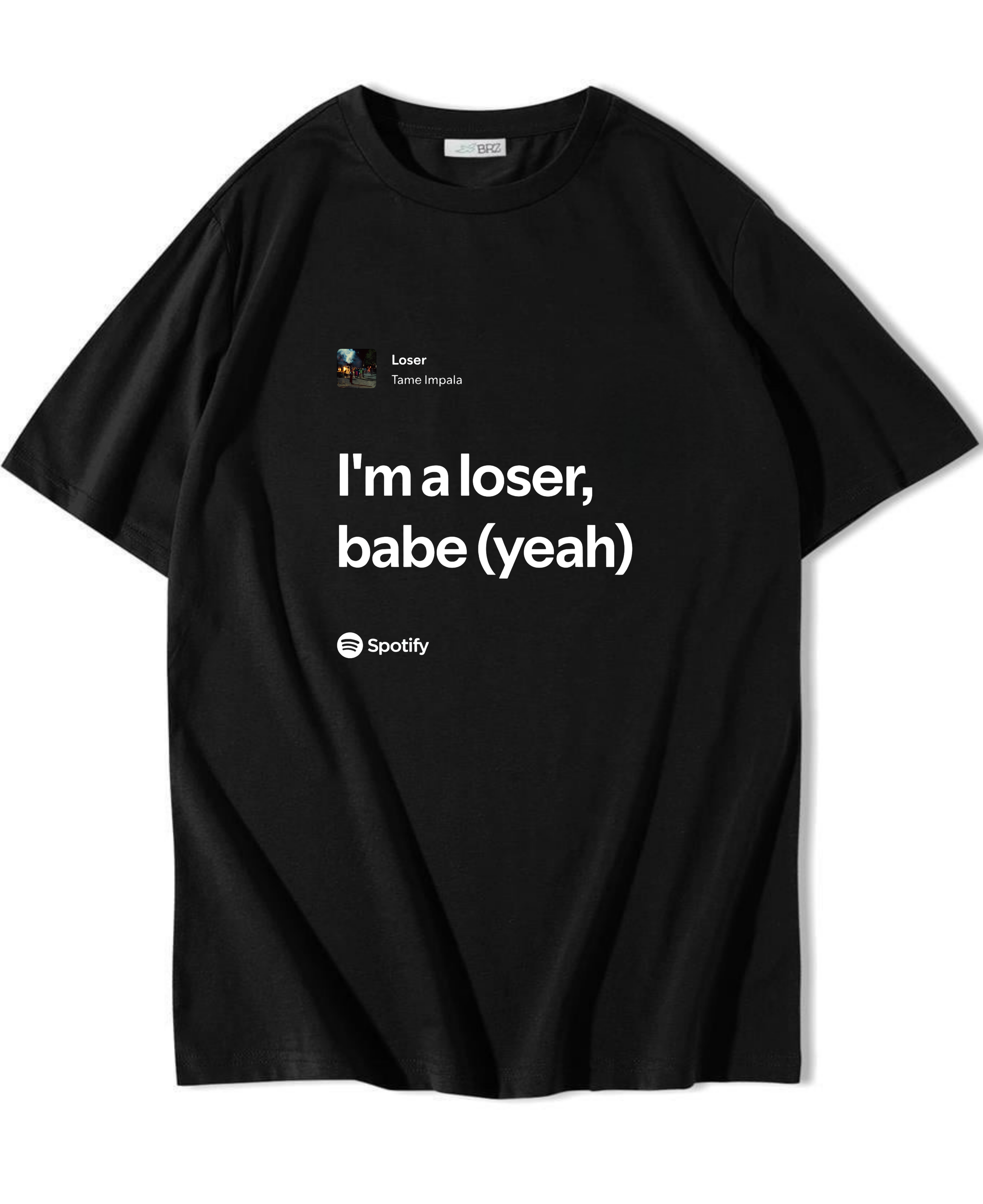 BRZ Collection Unisex Oversize Loser - Tame Impala T-shirt Siyah