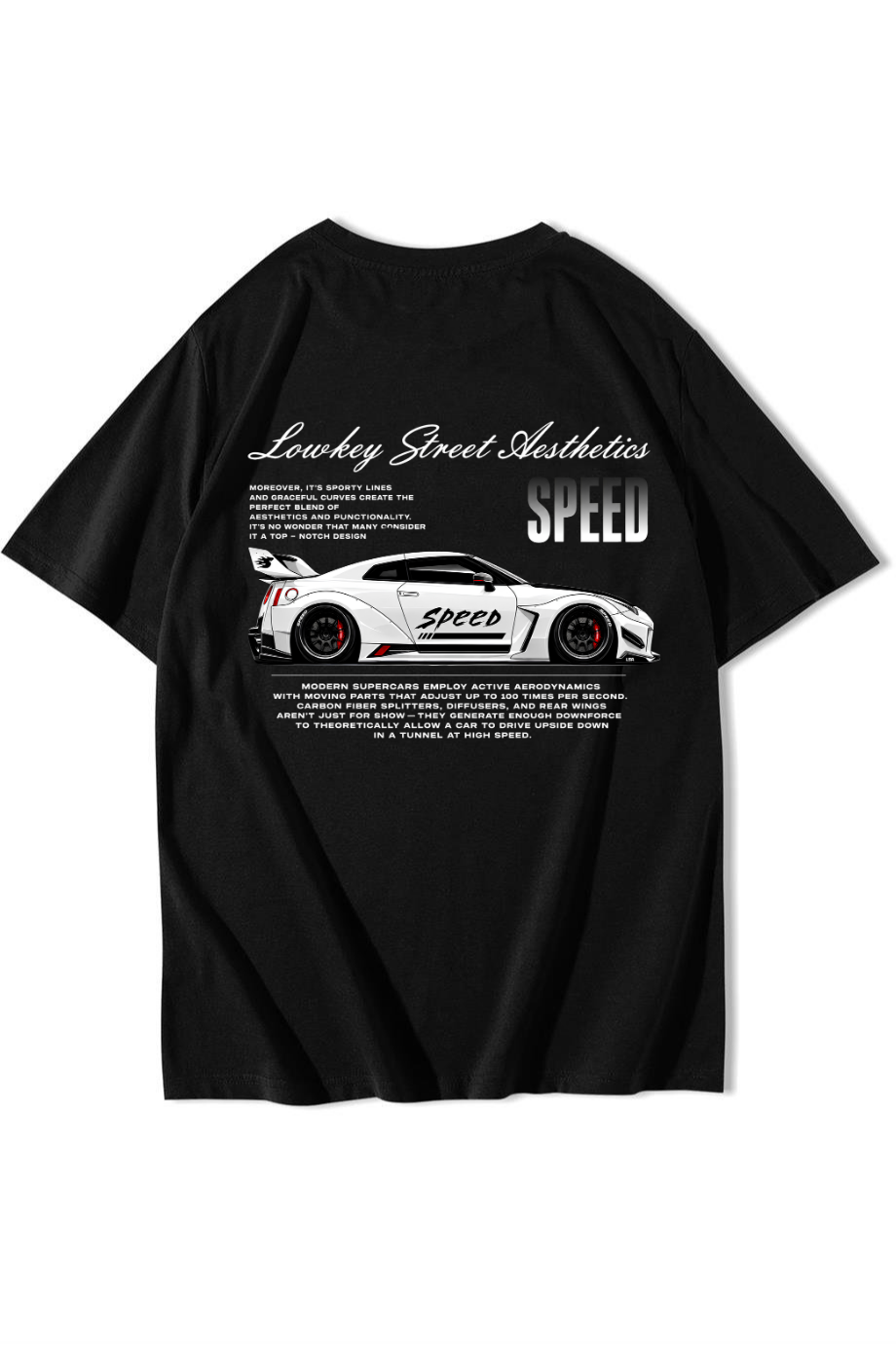 BRZ Collection Unisex Oversize Lowkey Speed T-shirt Siyah