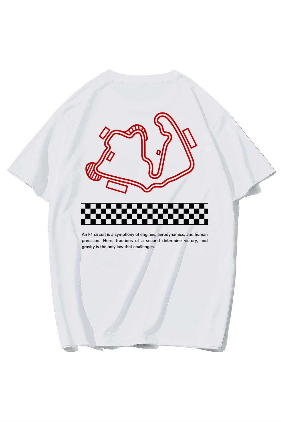 BRZ Collection Unisex Oversize Map F1 T-shirt (BEYAZ)