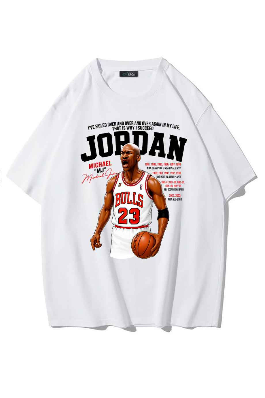 BRZ Collection Unisex Oversize Michael Jordan T-shirt (BEYAZ)