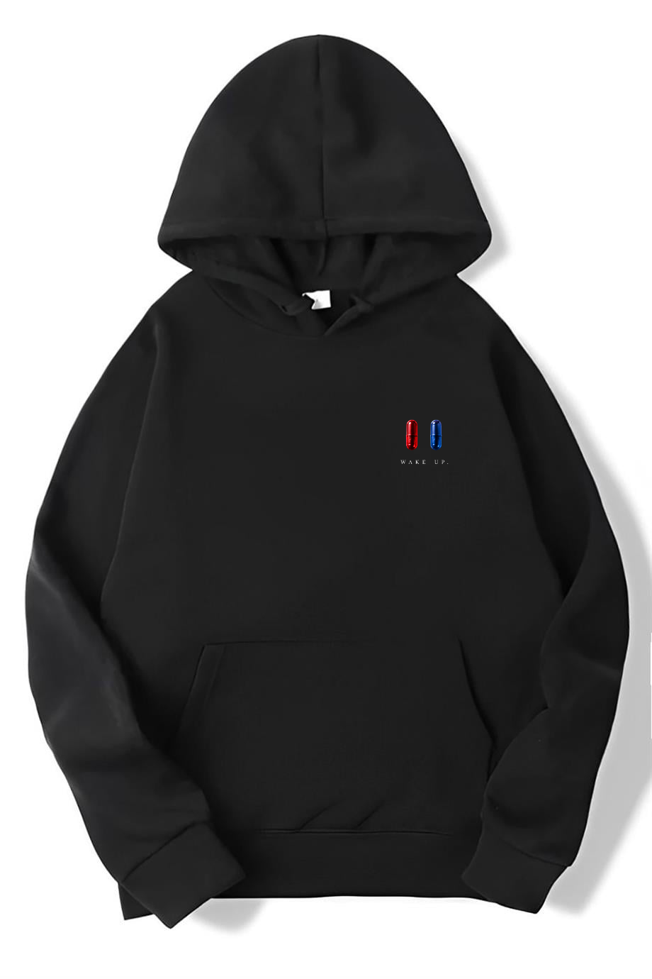 BRZ Collection Unisex Oversize Minimal Wake Up. Hoodie Siyah
