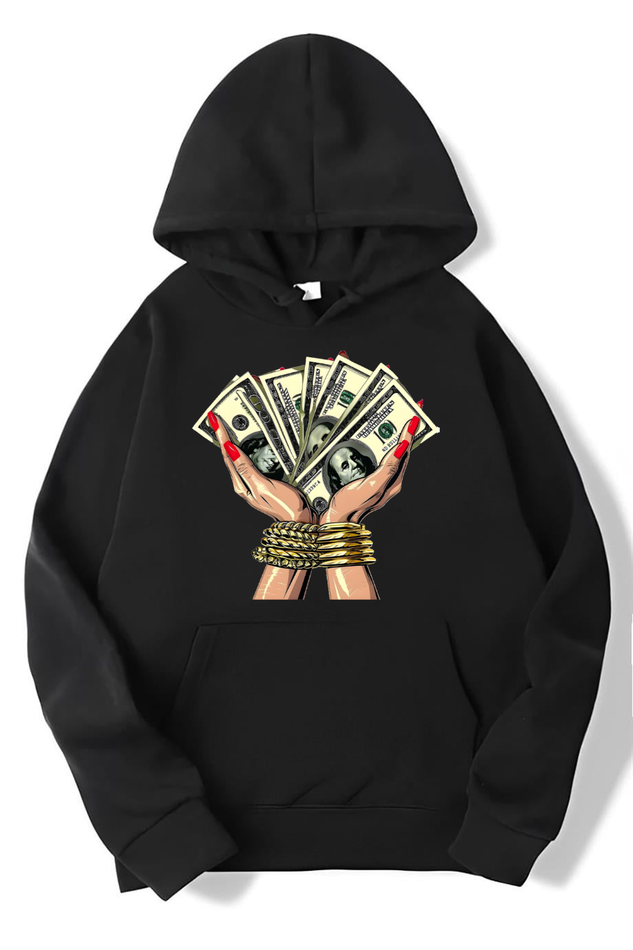BRZ Collection Unisex Oversize Money Hoodie Siyah