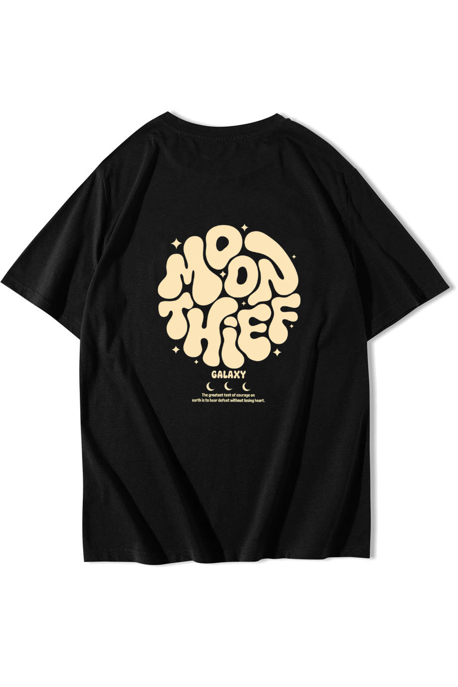BRZ Collection Unisex Oversize Moon Thief Galaxy T-shirt Siyah