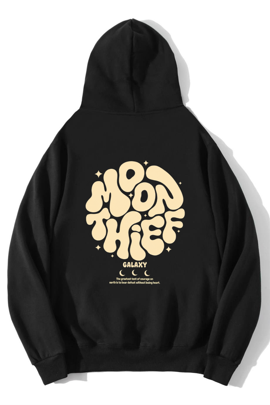 BRZ Collection Unisex Oversize Moon Thief Galaxy Hoodie Siyah