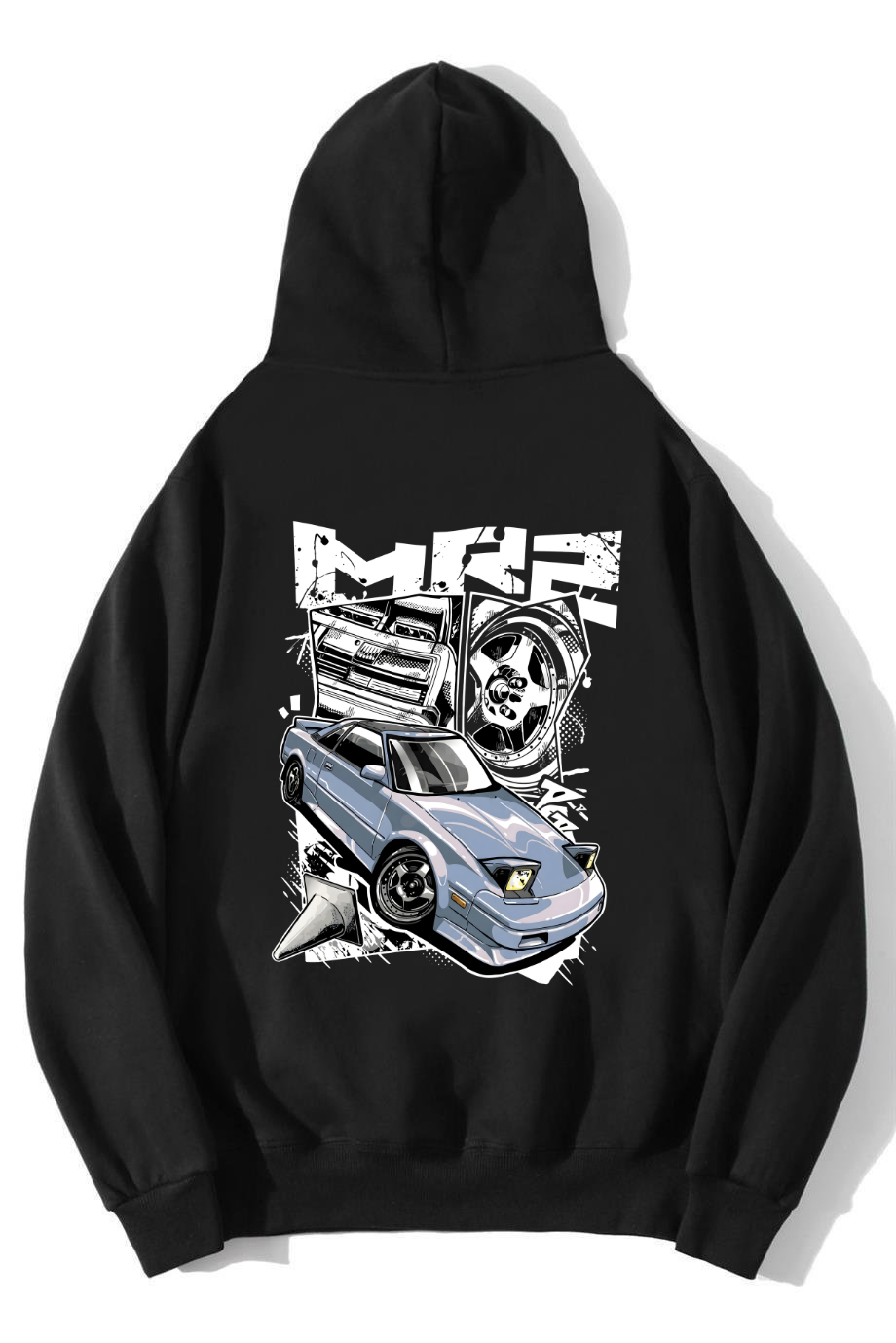 BRZ Collection Unisex Oversize MR2 Hoodie Siyah
