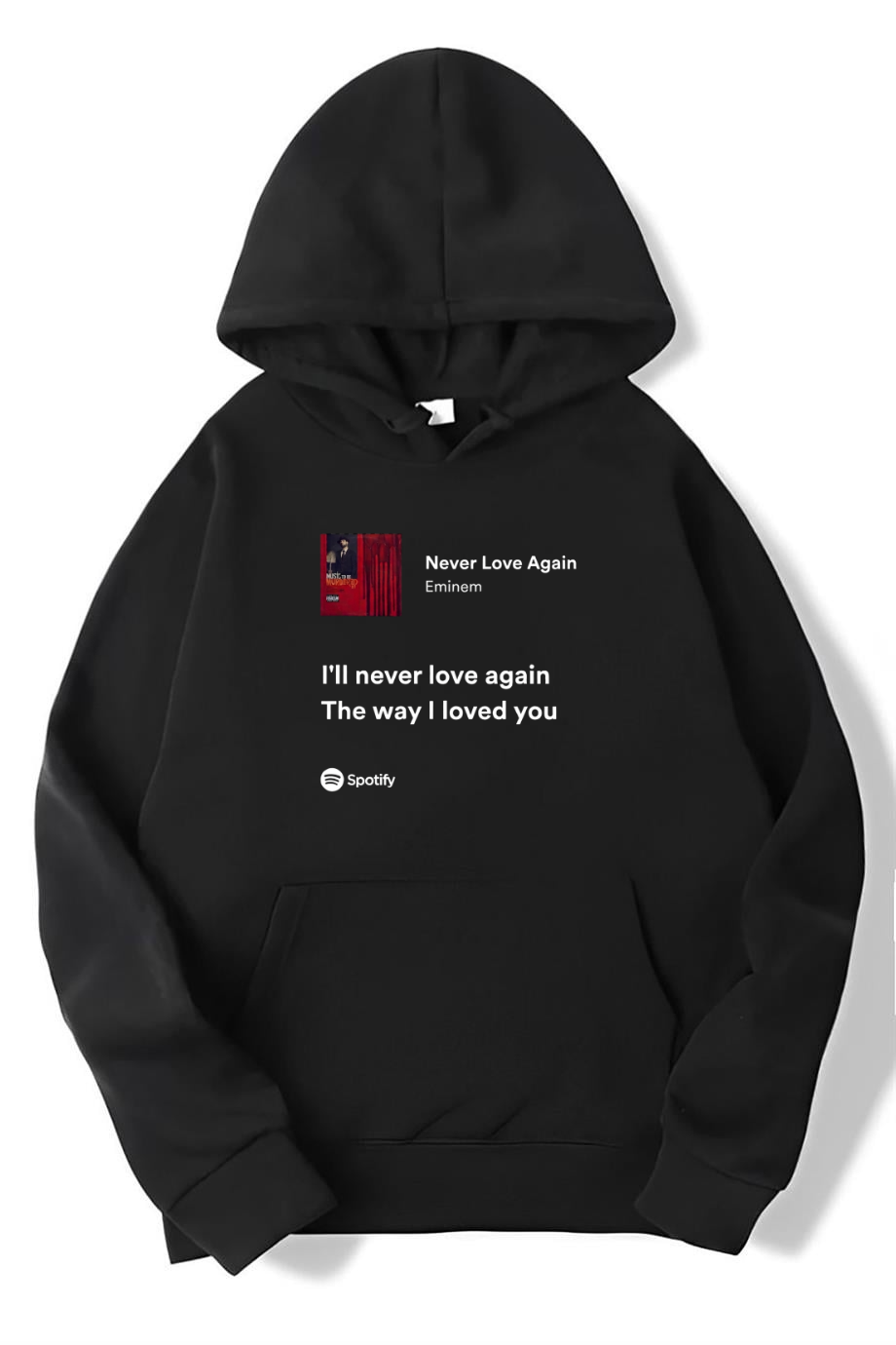 BRZ Collection Unisex Oversize Never Love Again - Eminem Hoodie Siyah