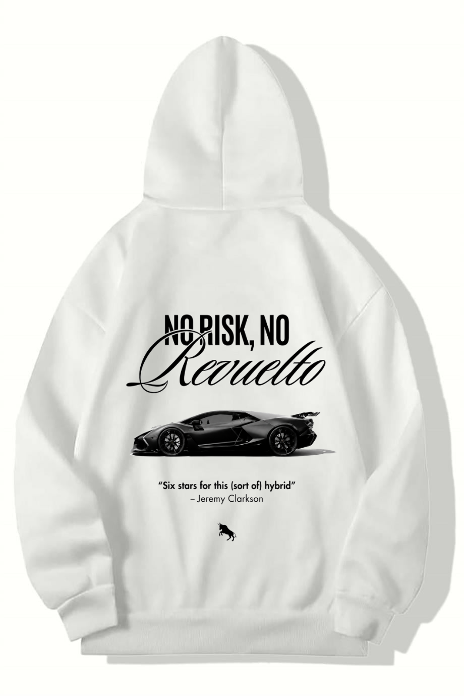 BRZ Collection Unisex Oversize No Risk No Revelto Hoodie (BEYAZ)