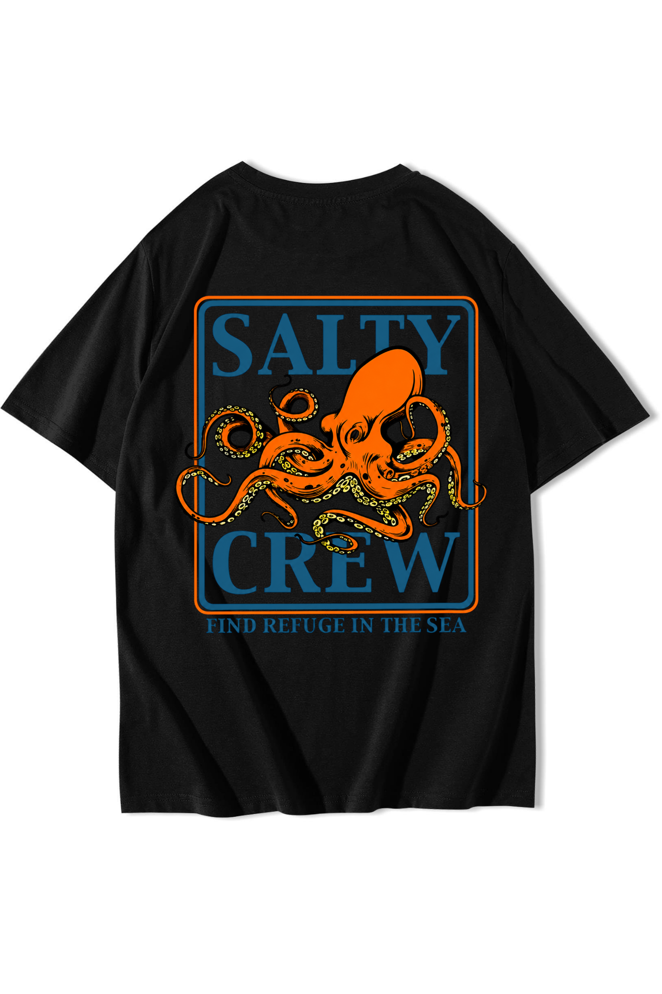BRZ Collection Unisex Oversize Octopus T-shirt Siyah
