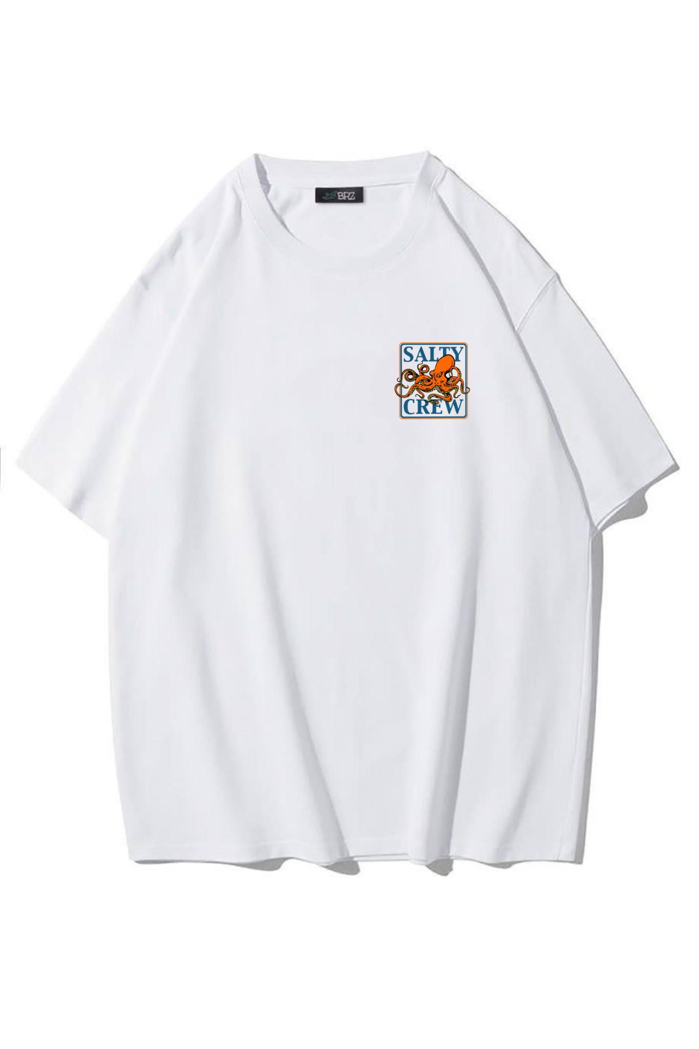 BRZ Collection Unisex Oversize Octopus T-shirt (BEYAZ)