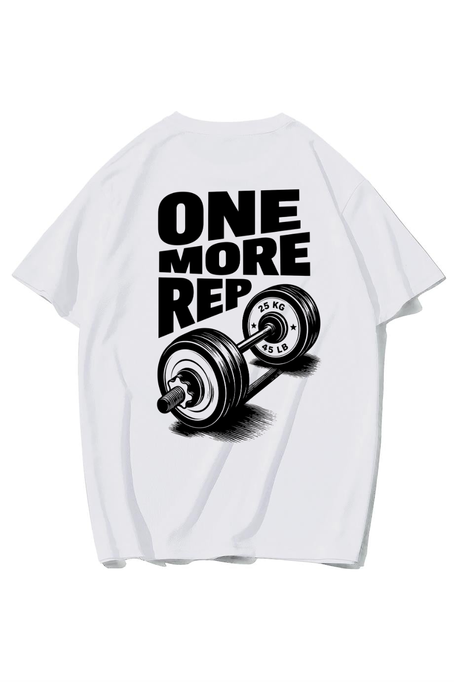 BRZ Collection Unisex Oversize One More Rep T-shirt (BEYAZ)