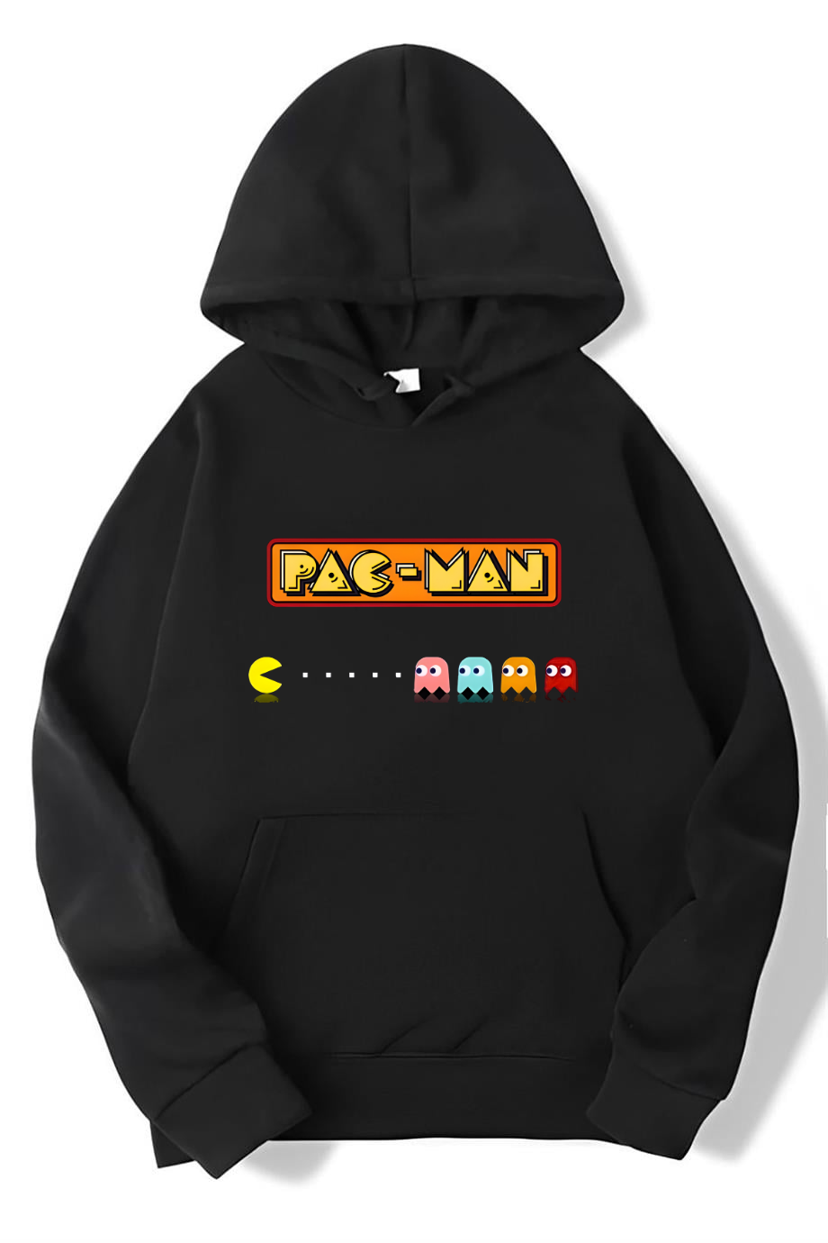 BRZ Collection Unisex Oversize Pac-Man Hoodie Siyah