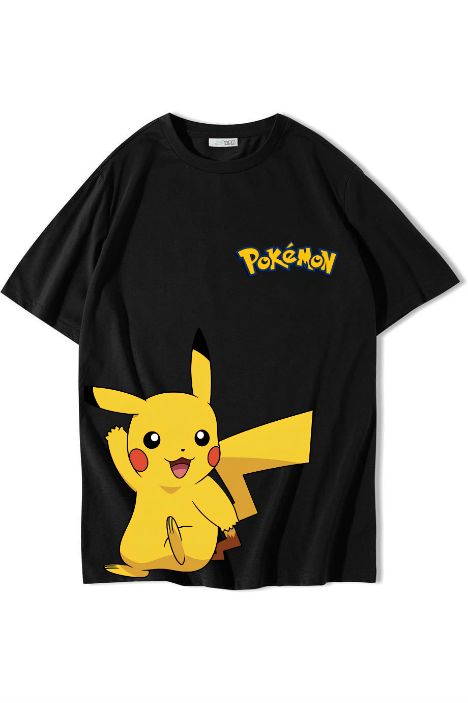 BRZ Collection Unisex Oversize Pikachu Pokemon T-shirt Siyah