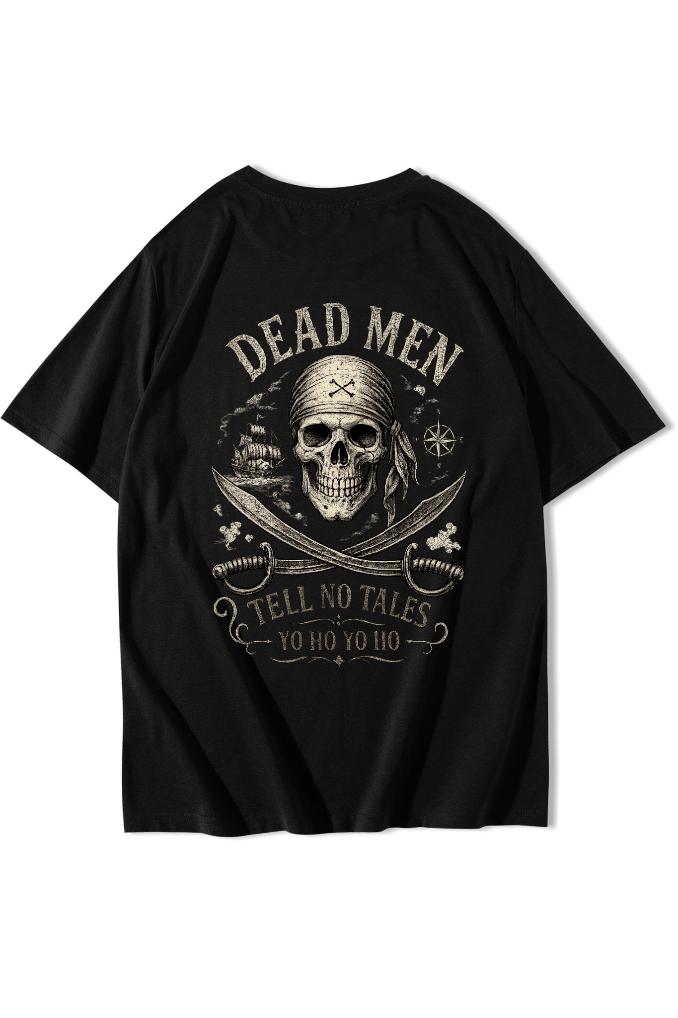 BRZ Collection Unisex Oversize Pirate T-shirt Siyah