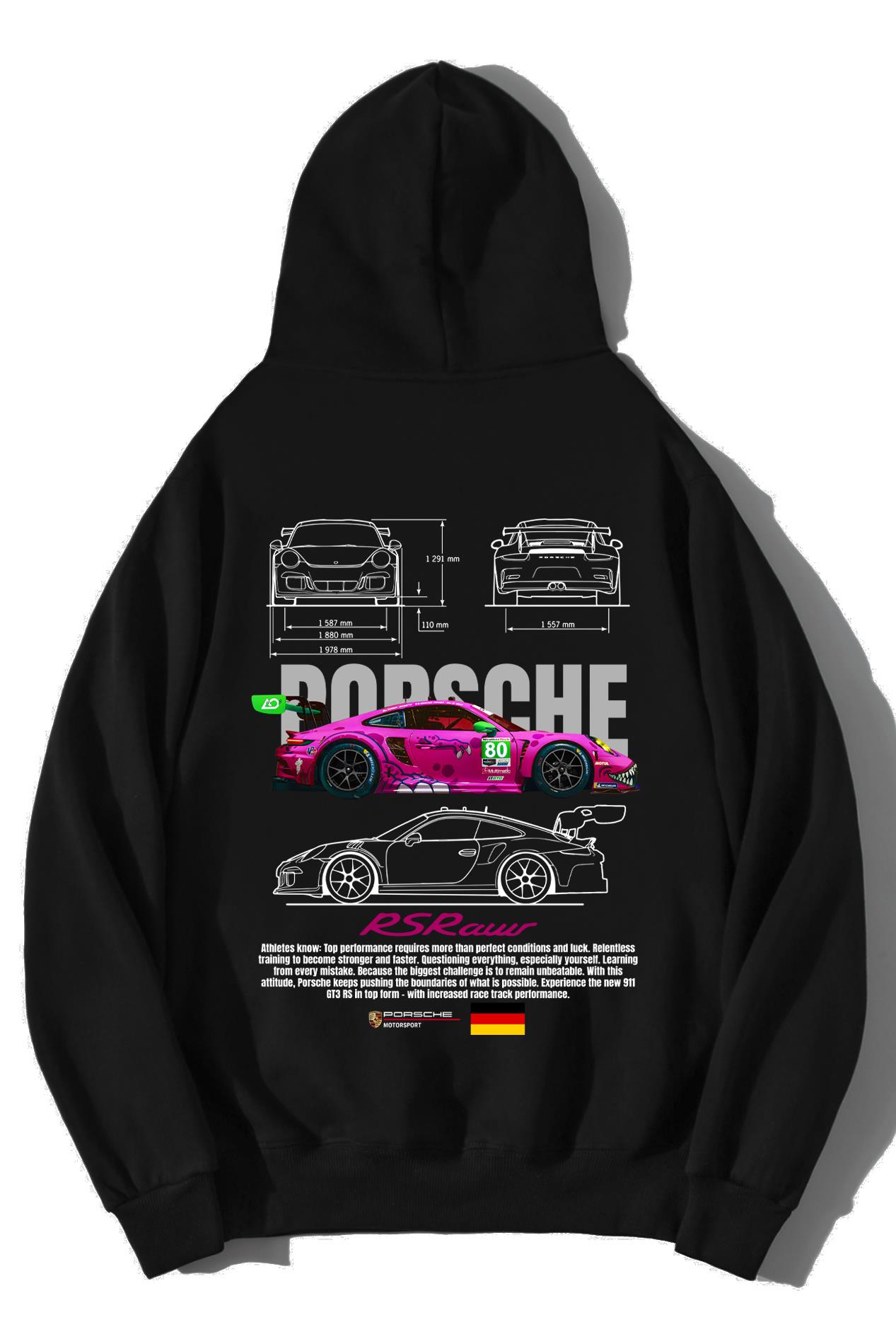 BRZ Collection Unisex Oversize Porsche RS Raw Pink Hoodie