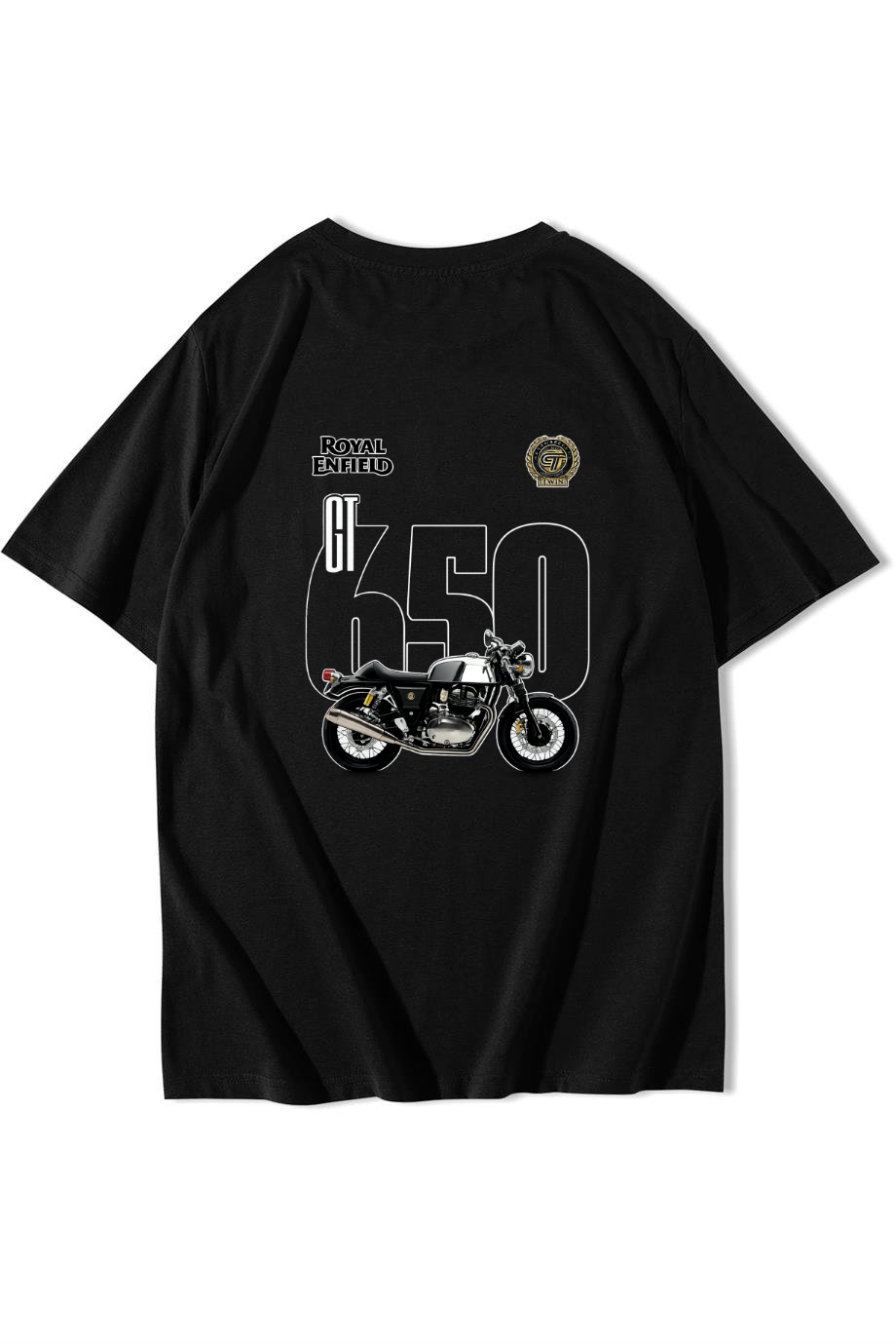 BRZ Collection Unisex Oversize Royal Enfield GT 650 T-shirt (Siyah)