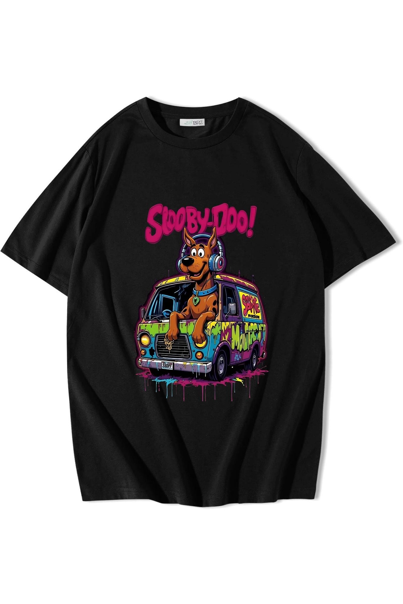 BRZ Collection Unisex Oversize Scooby Doo T-shirt Siyah