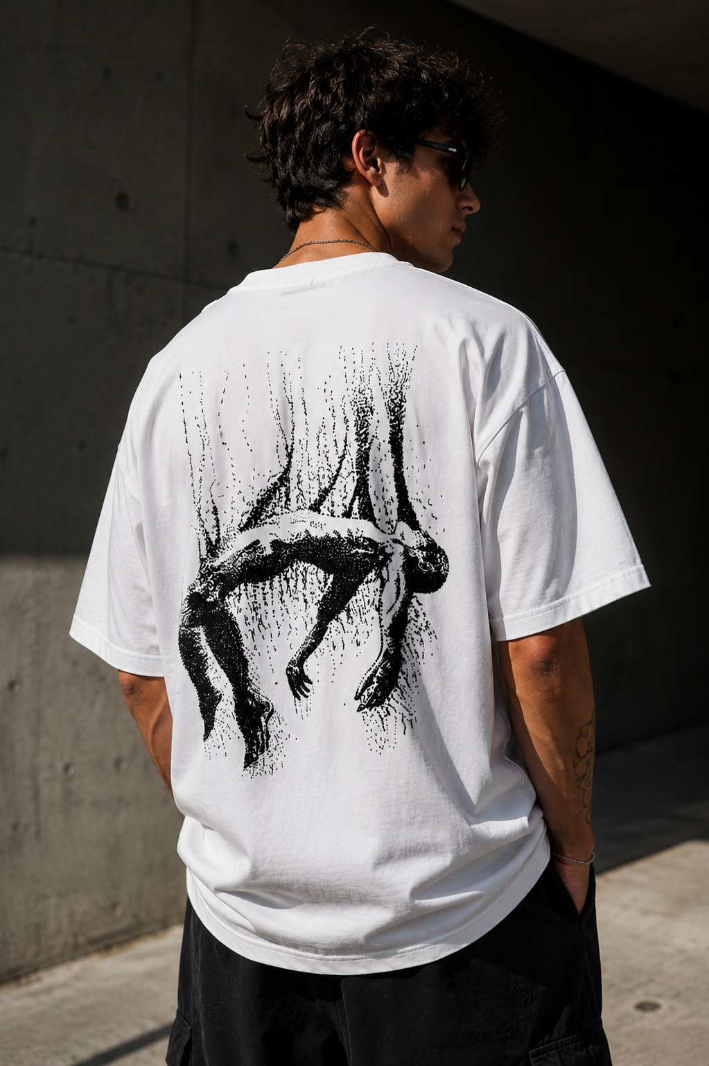 BRZ Collection Unisex Oversize Sessiz Düşüş T-shirt BEYAZ
