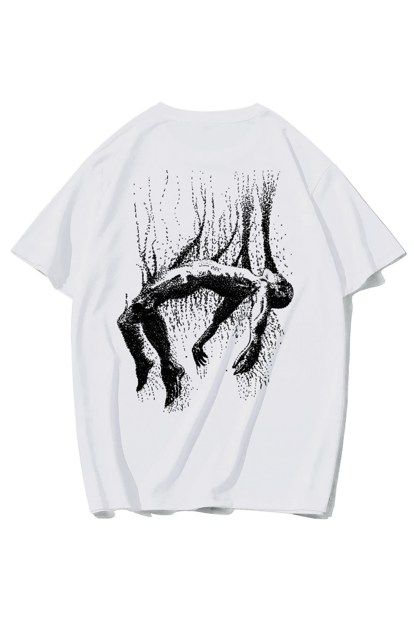 BRZ Collection Unisex Oversize Sessiz Düşüş T-shirt BEYAZ