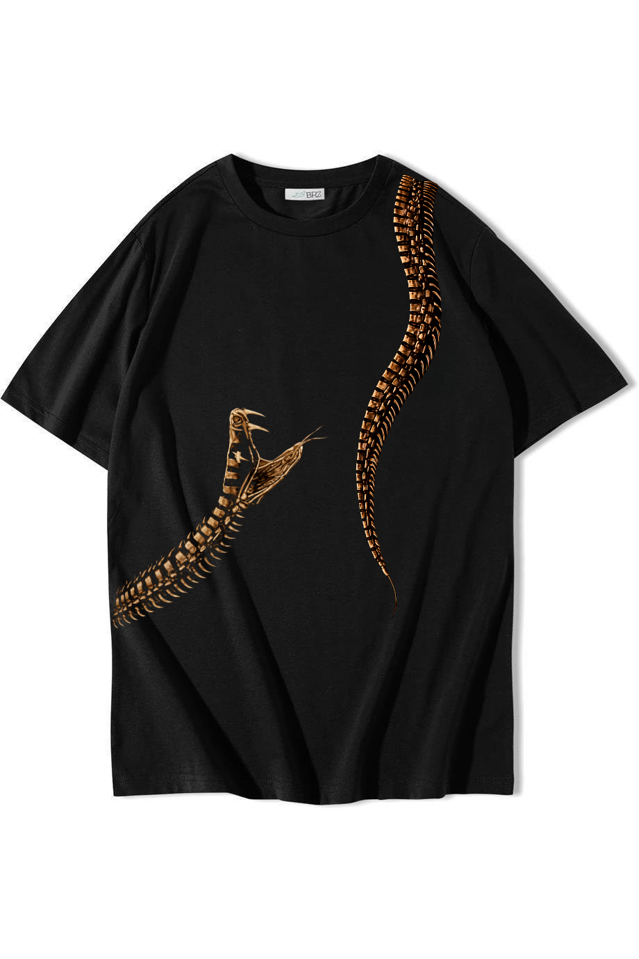 BRZ Collection Unisex Oversize Snake T-shirt Siyah