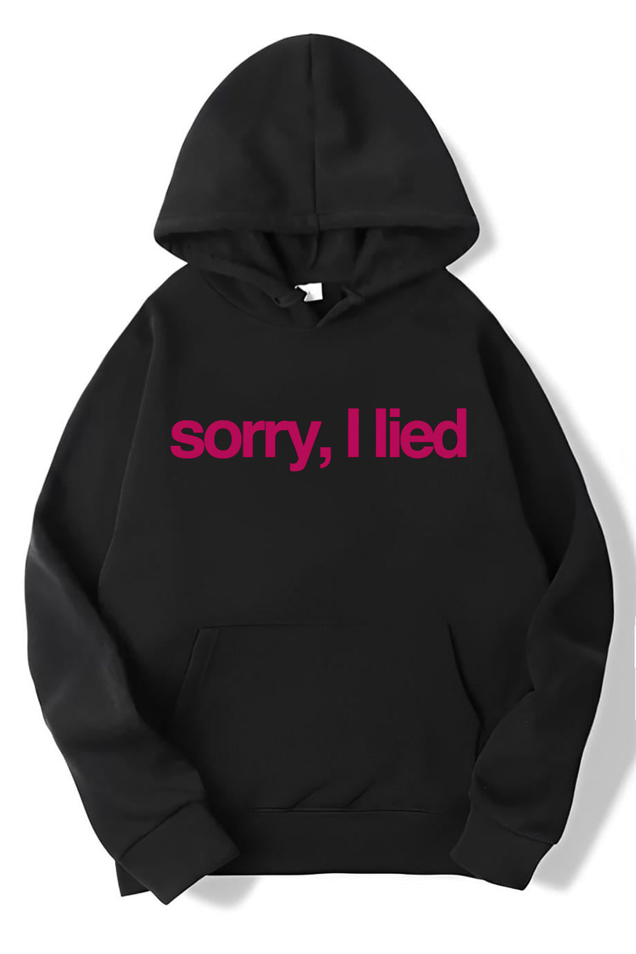 BRZ Collection Unisex Oversize Sorry, I Lied Hoodie Siyah