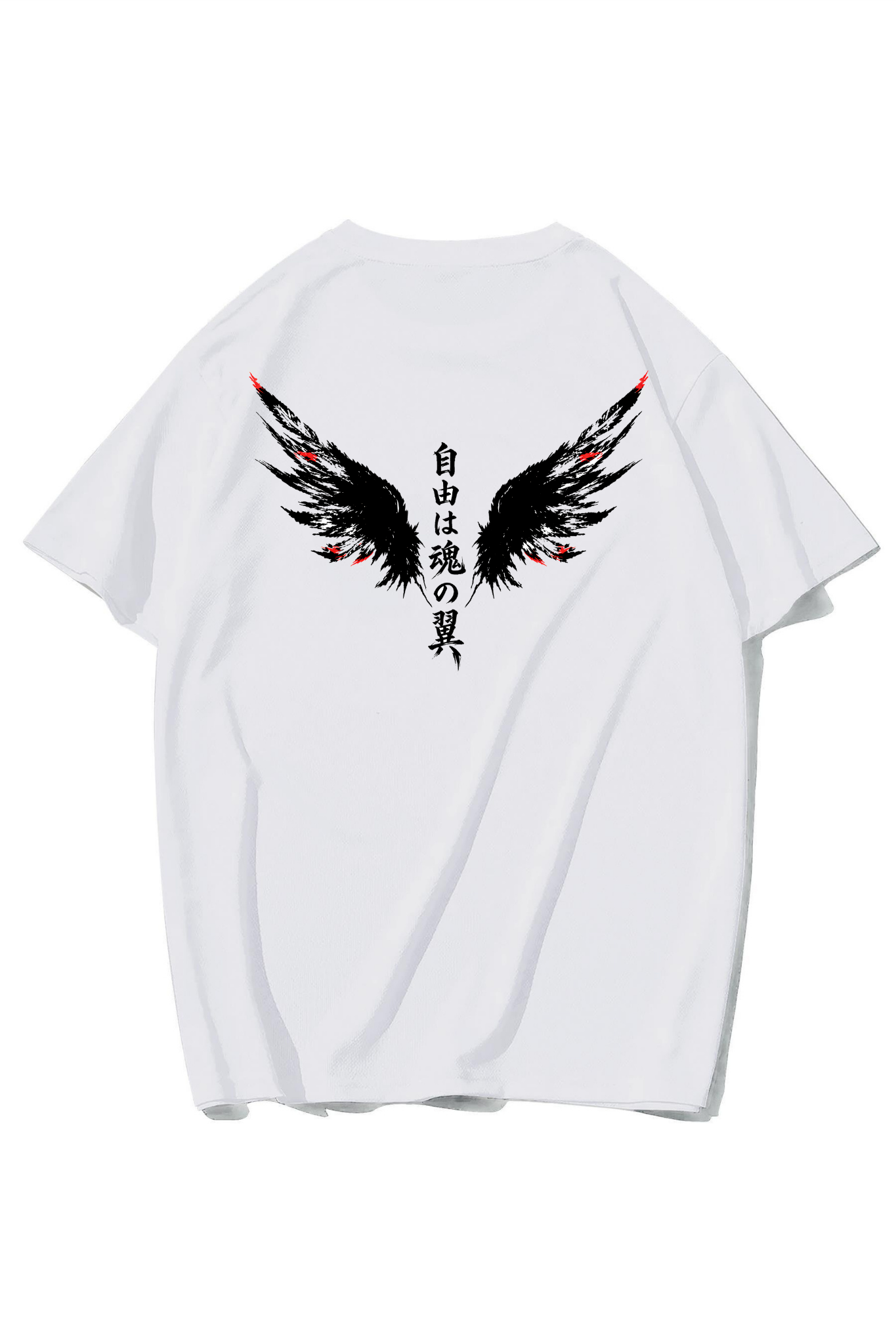BRZ Collection Unisex Oversize Soul Wings T-shirt (BEYAZ)