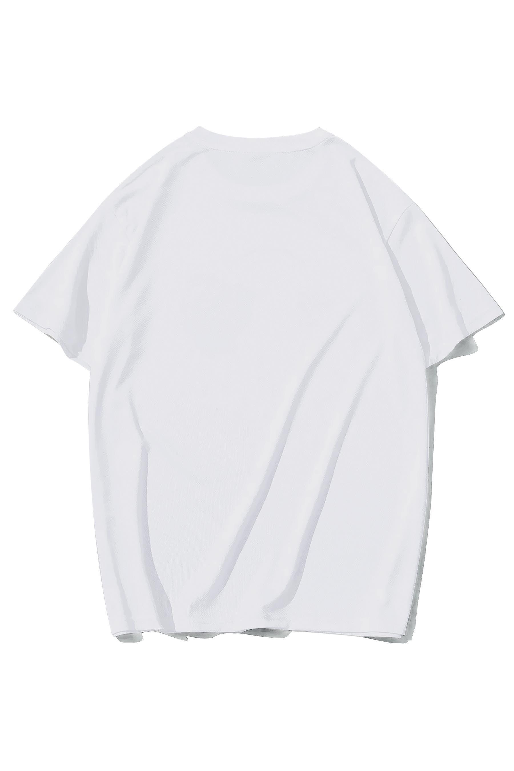 BRZ Collection Unisex Oversize Space Men T-shirt (BEYAZ)