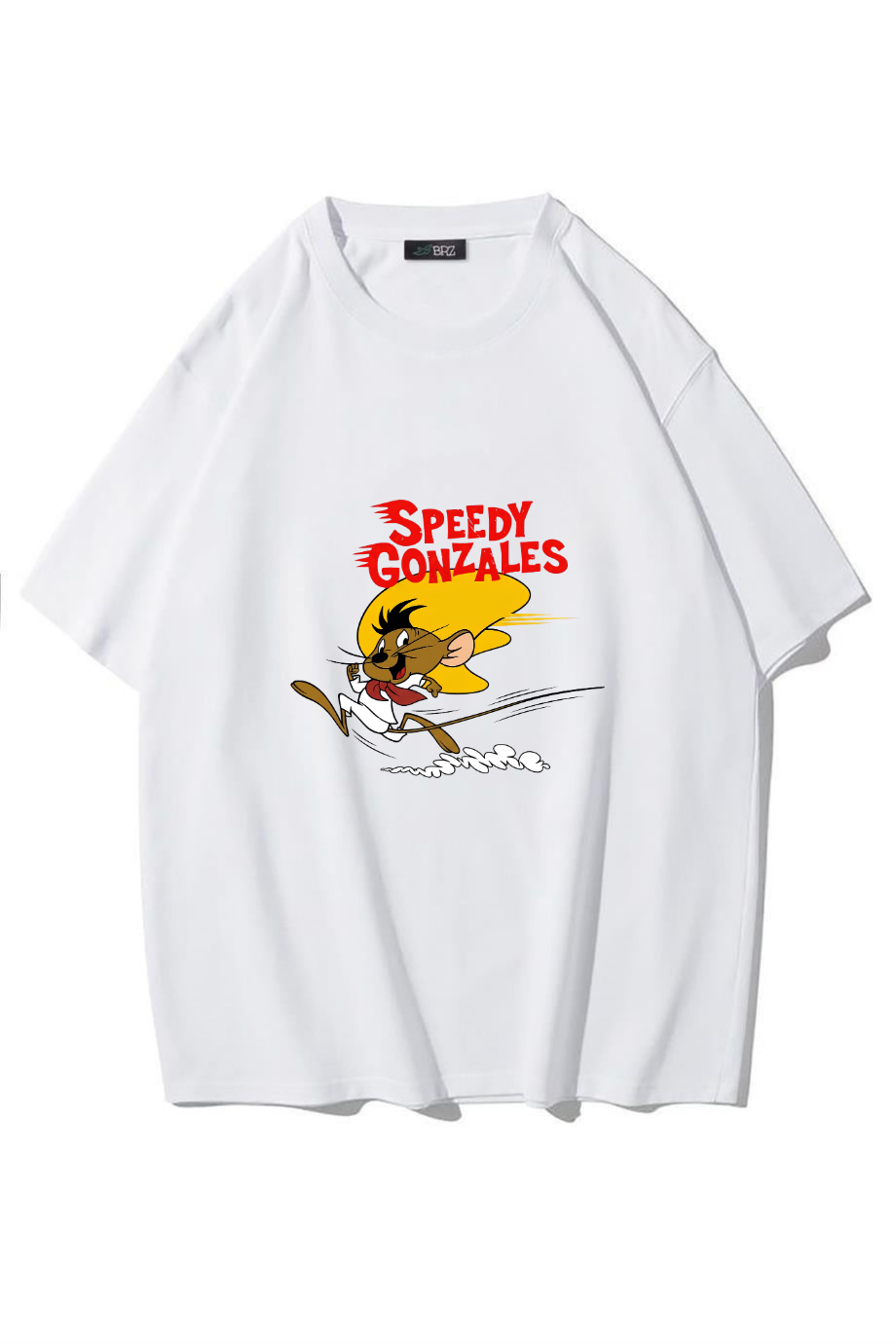 BRZ Collection Unisex Oversize Speedy Gonzales T-shirt (BEYAZ)