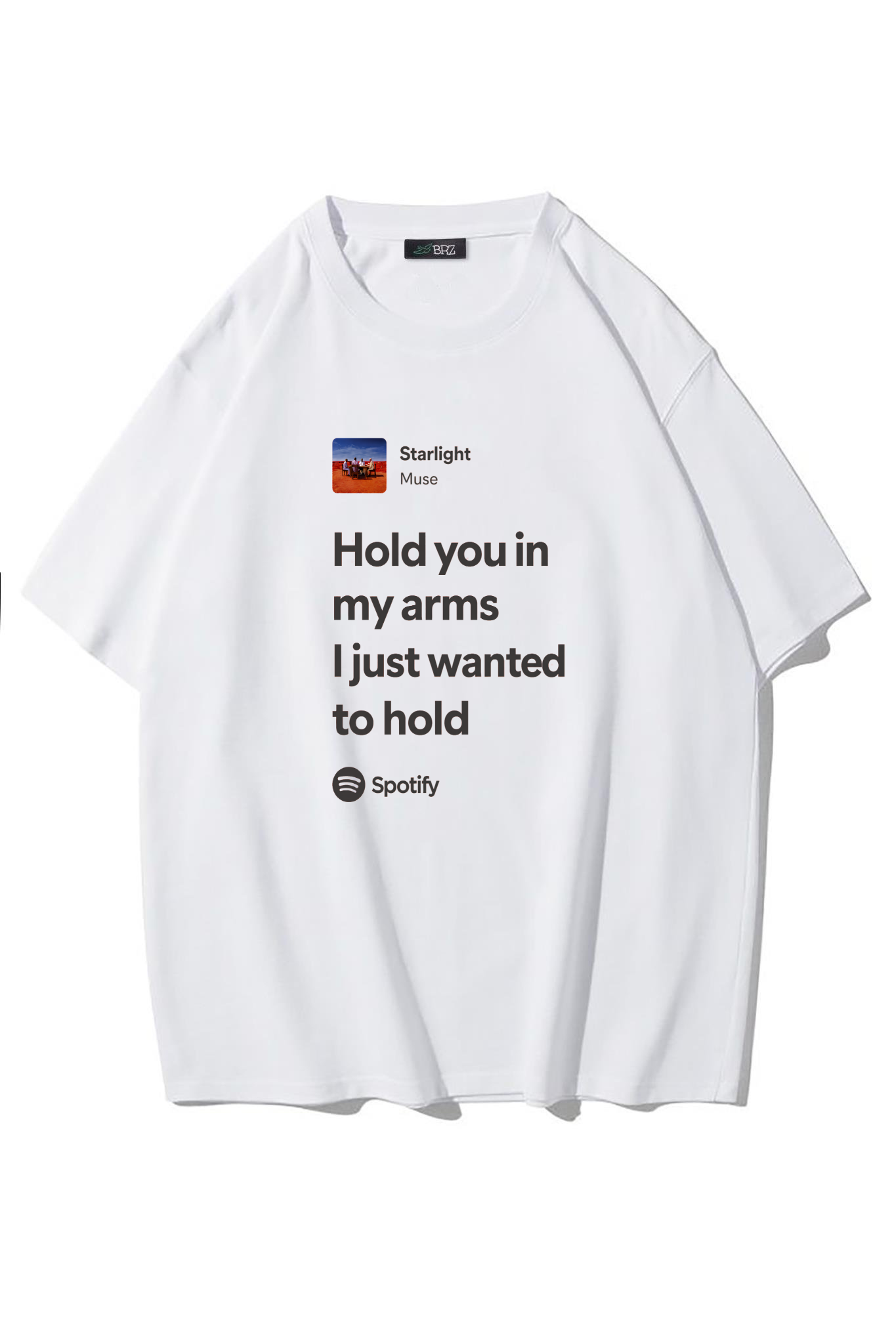 BRZ Collection Unisex Oversize Starlight - Muse T-shirt (BEYAZ)