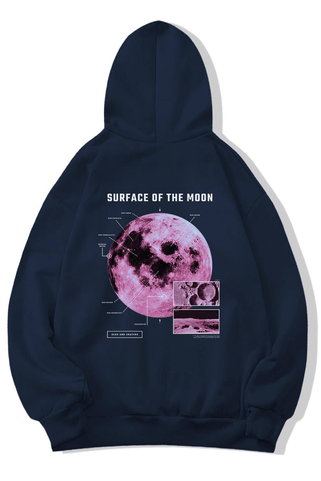BRZ Collection Unisex Oversize Surface On The Moon Sweatshirt Hoodie