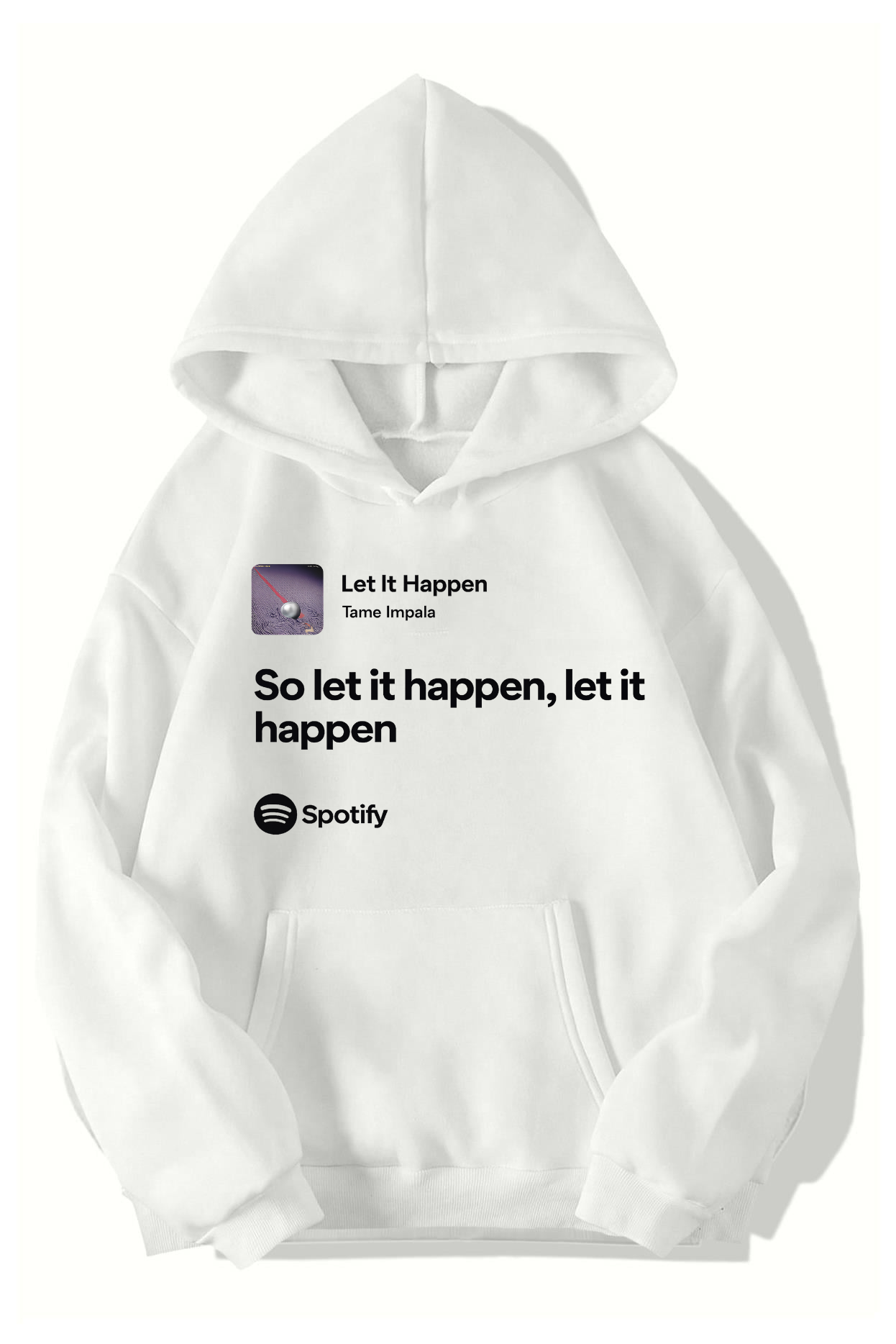 BRZ Collection Unisex Oversize Tame Impala - Let It Happen HOODIE (BEYAZ)