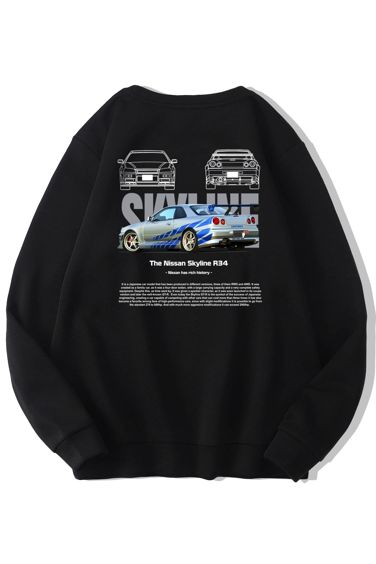 BRZ Collection Unisex Oversize The Nissan Skyline R34 Sweatshirt