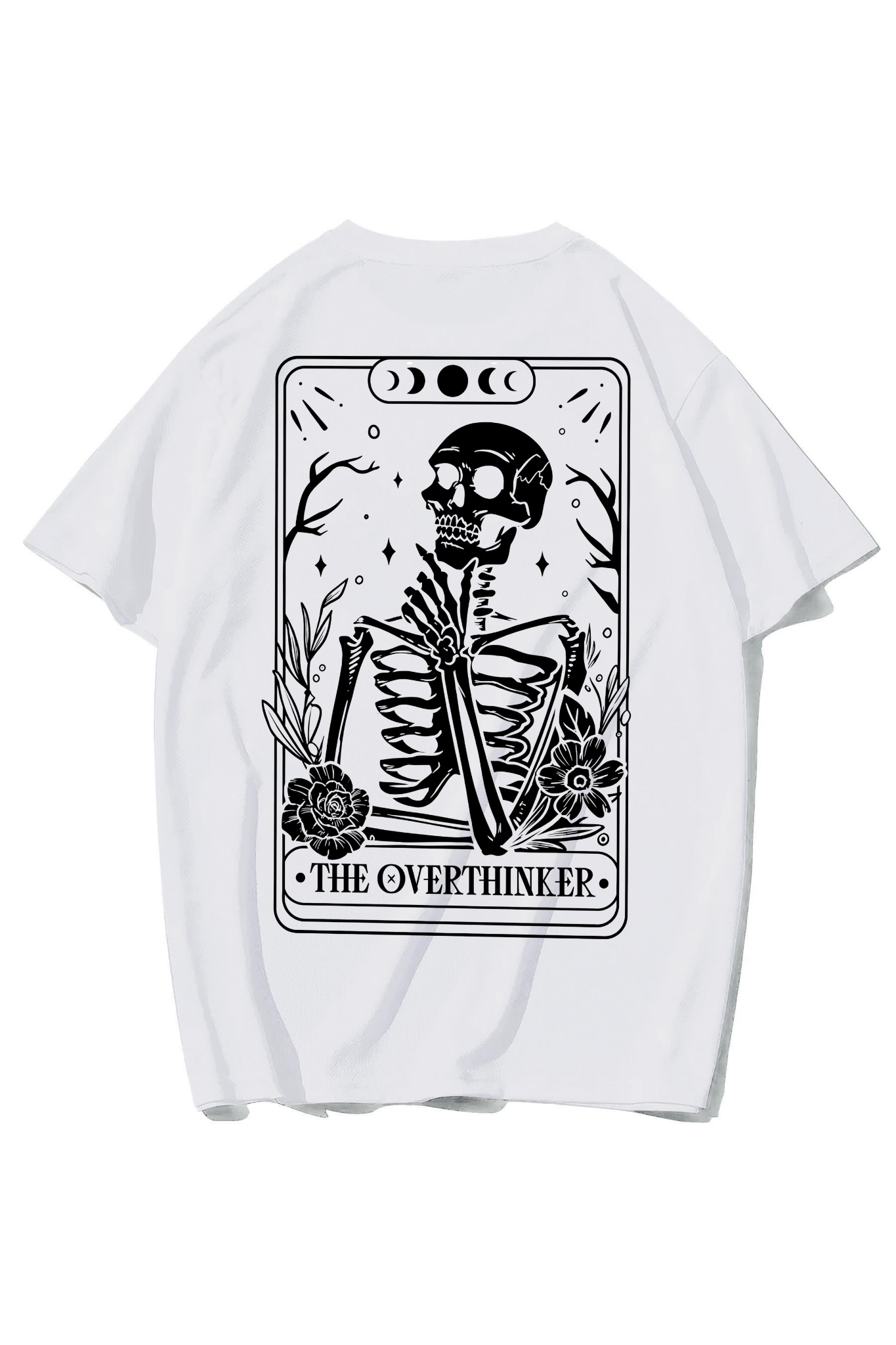 BRZ Collection Unisex Oversize The Overthinker T-shirt BEYAZ