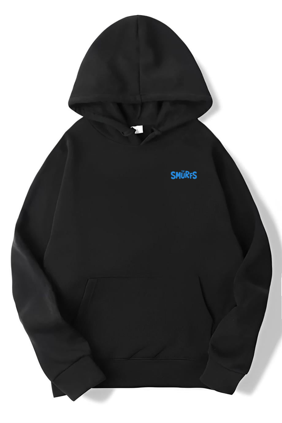 BRZ Collection Unisex Oversize The Smurfs (Şirinler) Hoodie Siyah