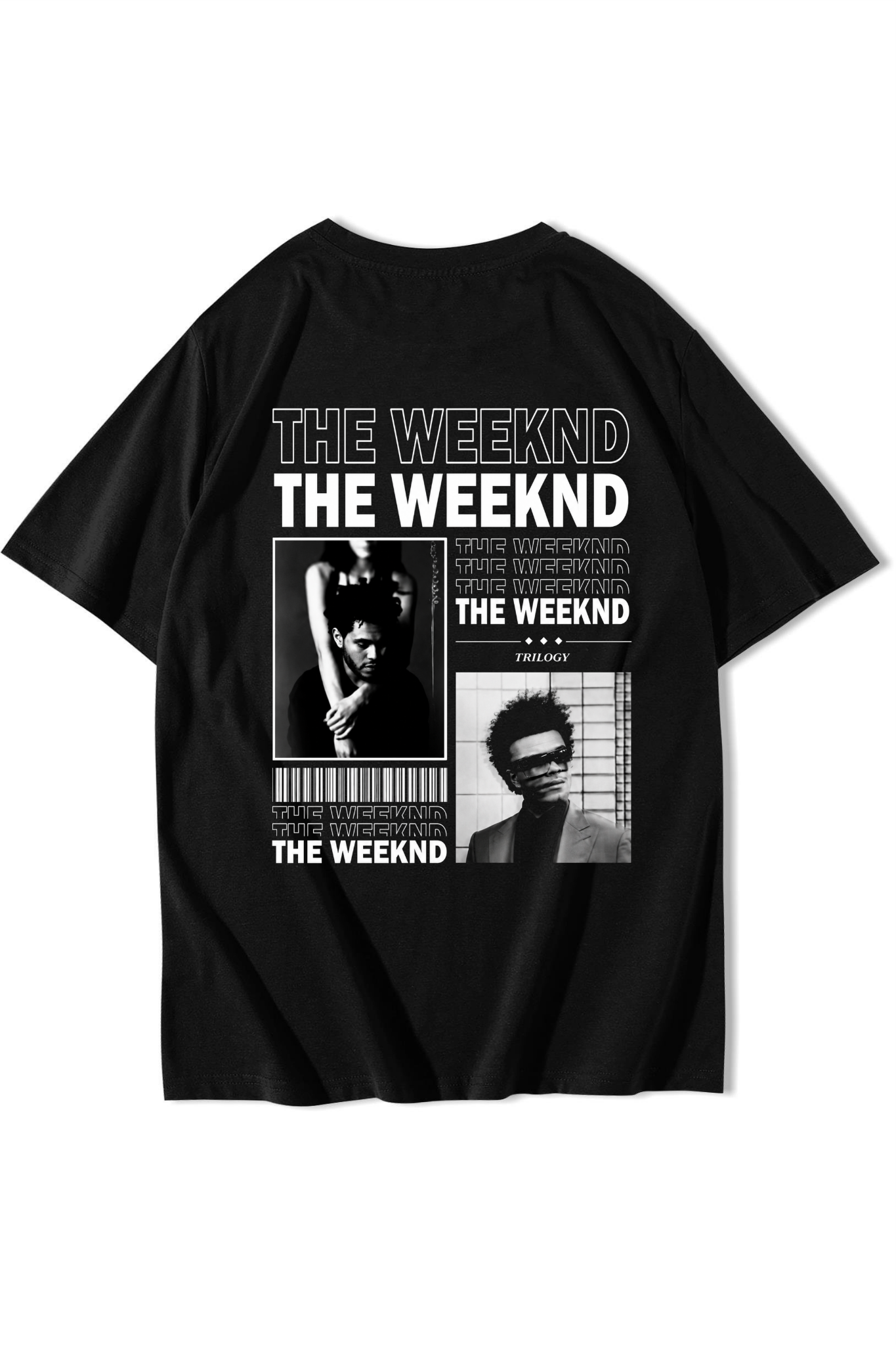 BRZ Collection Unisex Oversize The Weeknd T-Shirt Siyah