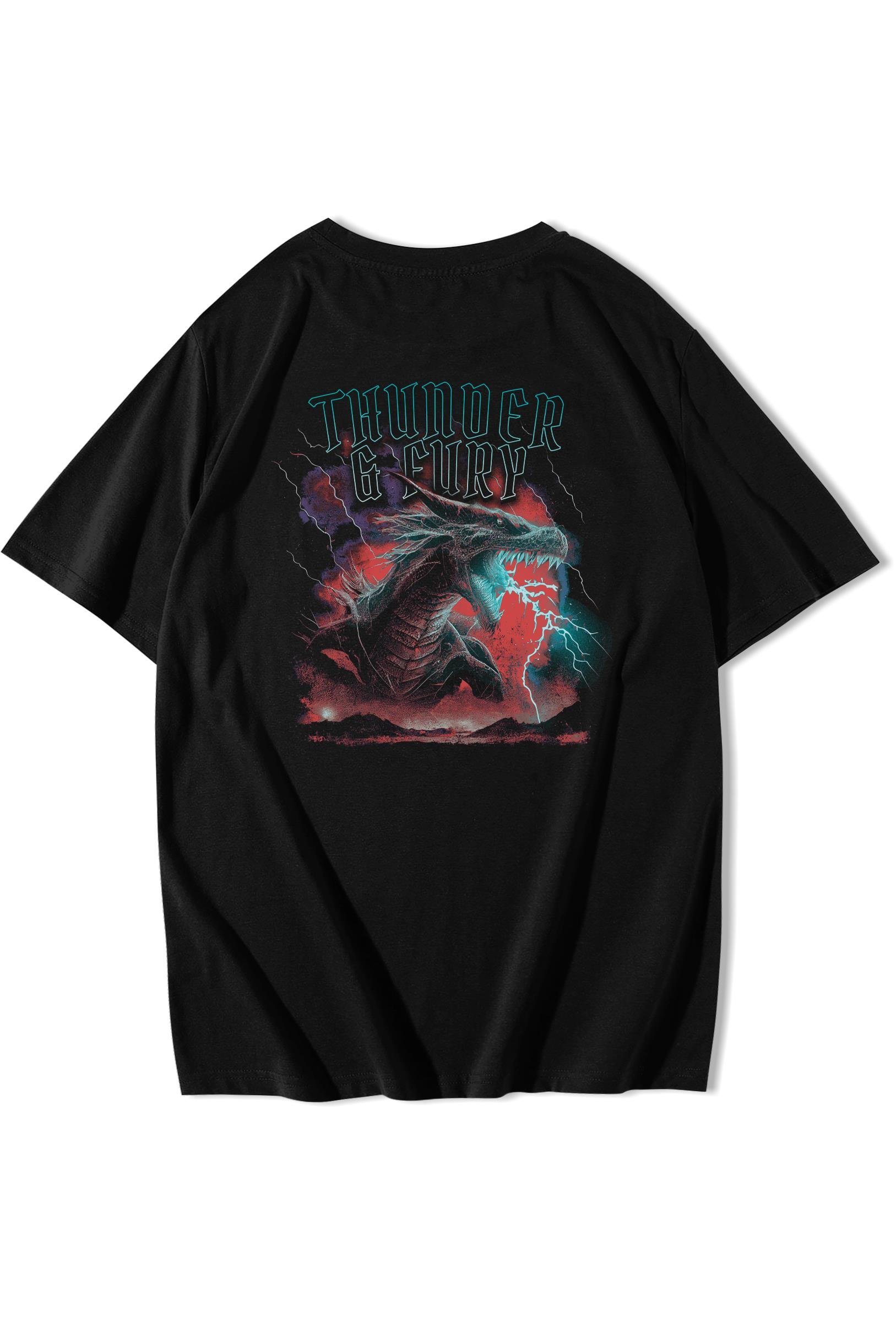BRZ Collection Unisex Oversize Thunder and Dragon T-shirt